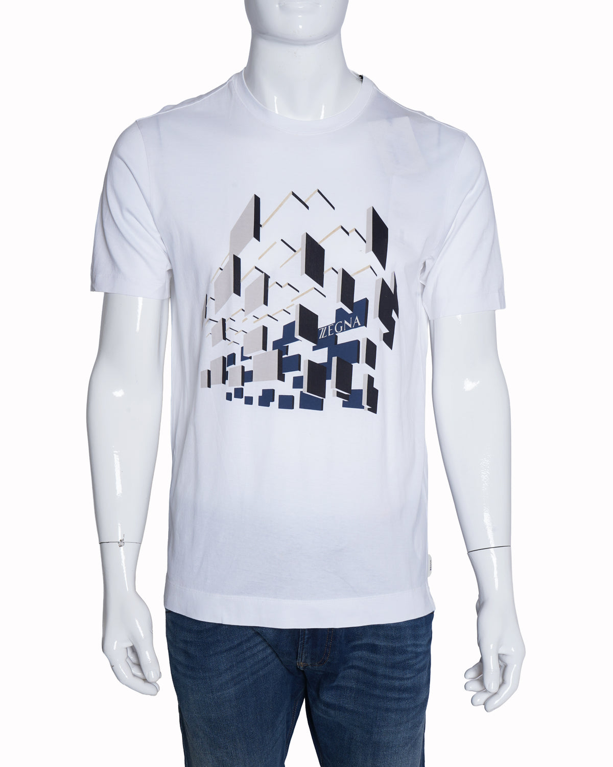 New Zegna white printed t-shirt for men
