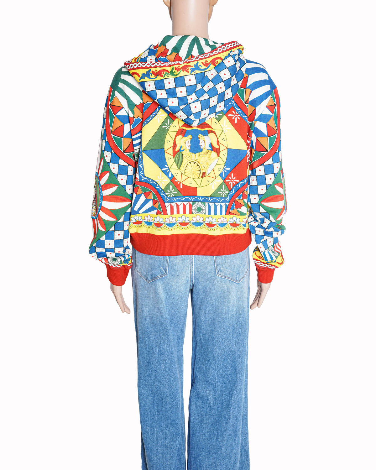 Dolce & Gabbana Carretto Print Cropped Hoodie