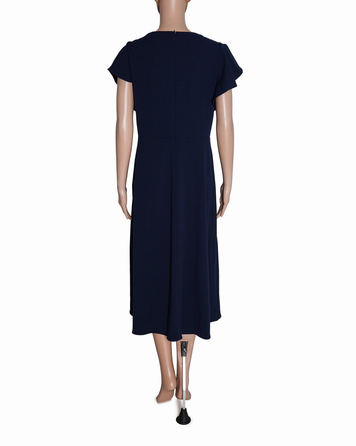 DKNY Navy Blue Flutter-Sleeve Midi Dress