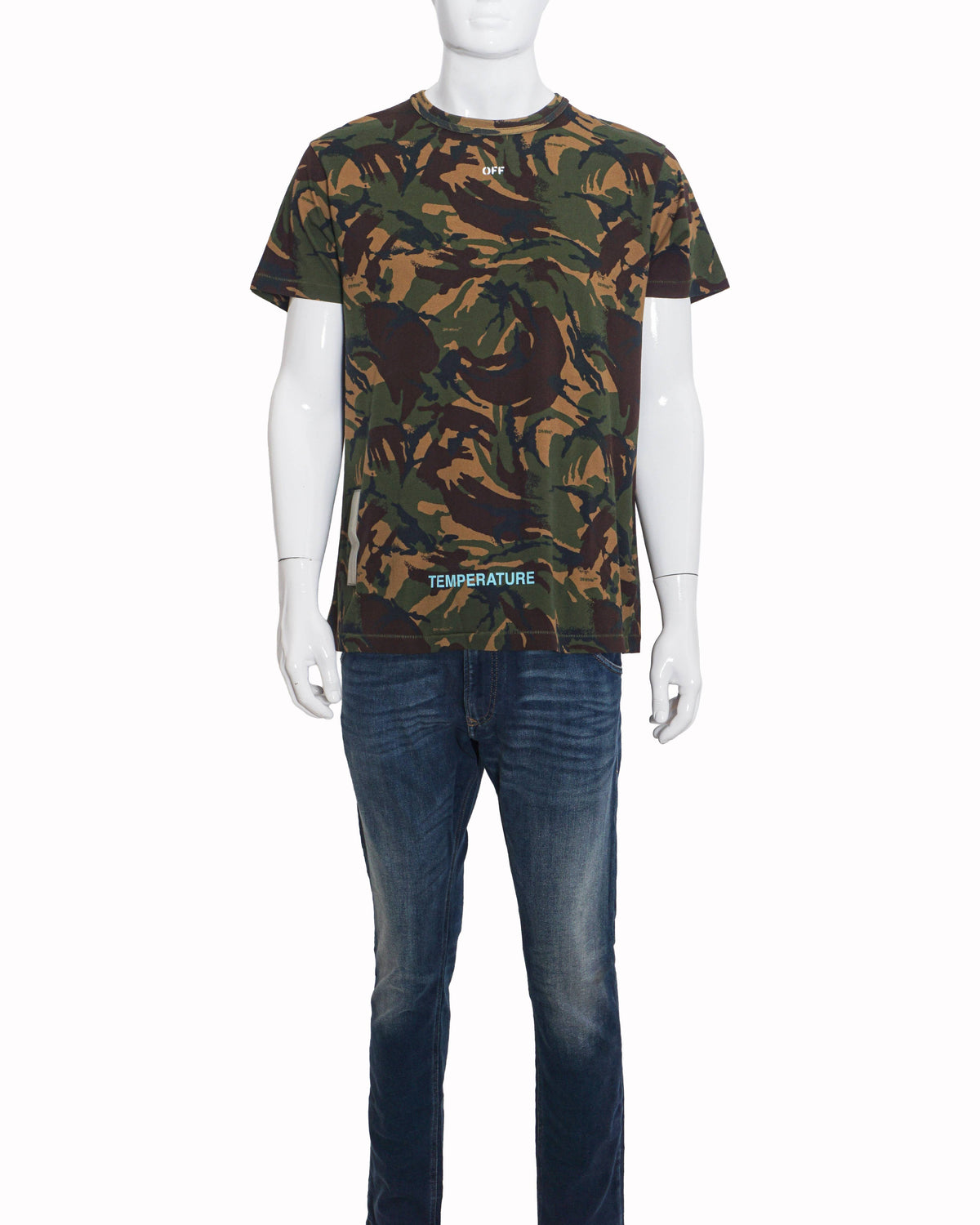 Off-White Men's Camouflage Cotton Crewneck T-Shirt