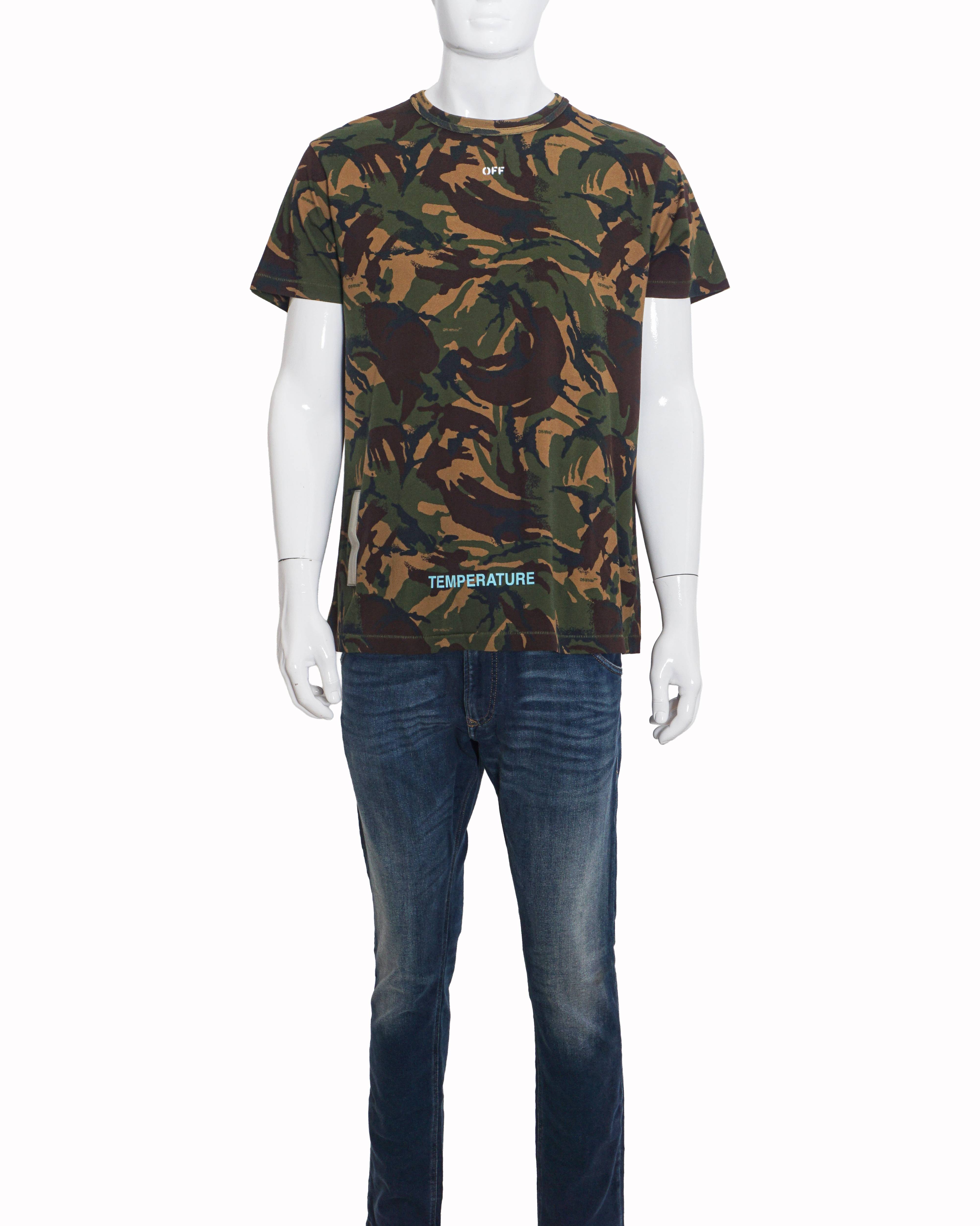 Off-White Men's Camouflage Cotton Crewneck T-Shirt