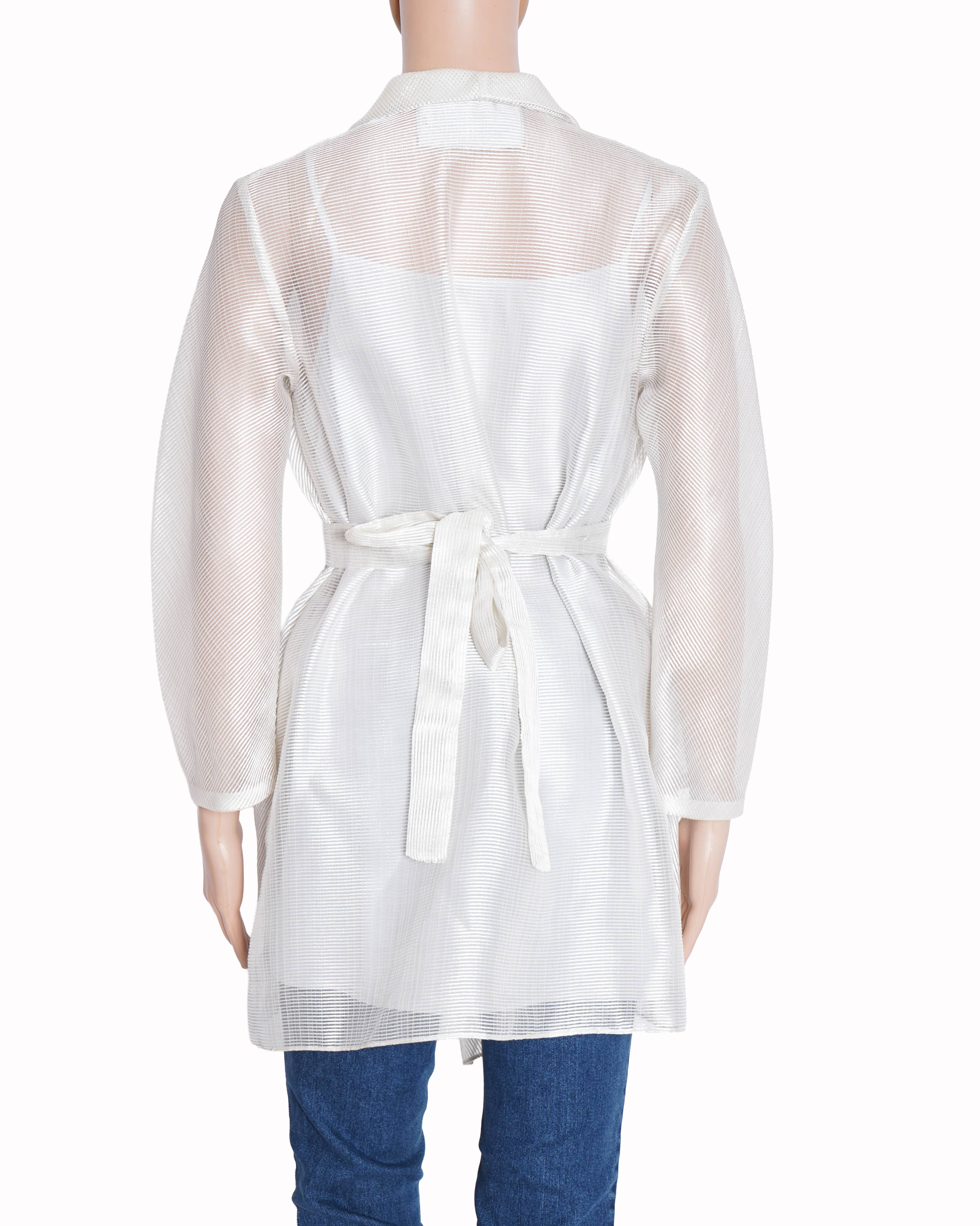 Amit Aggarwal Silver metallic sheer top