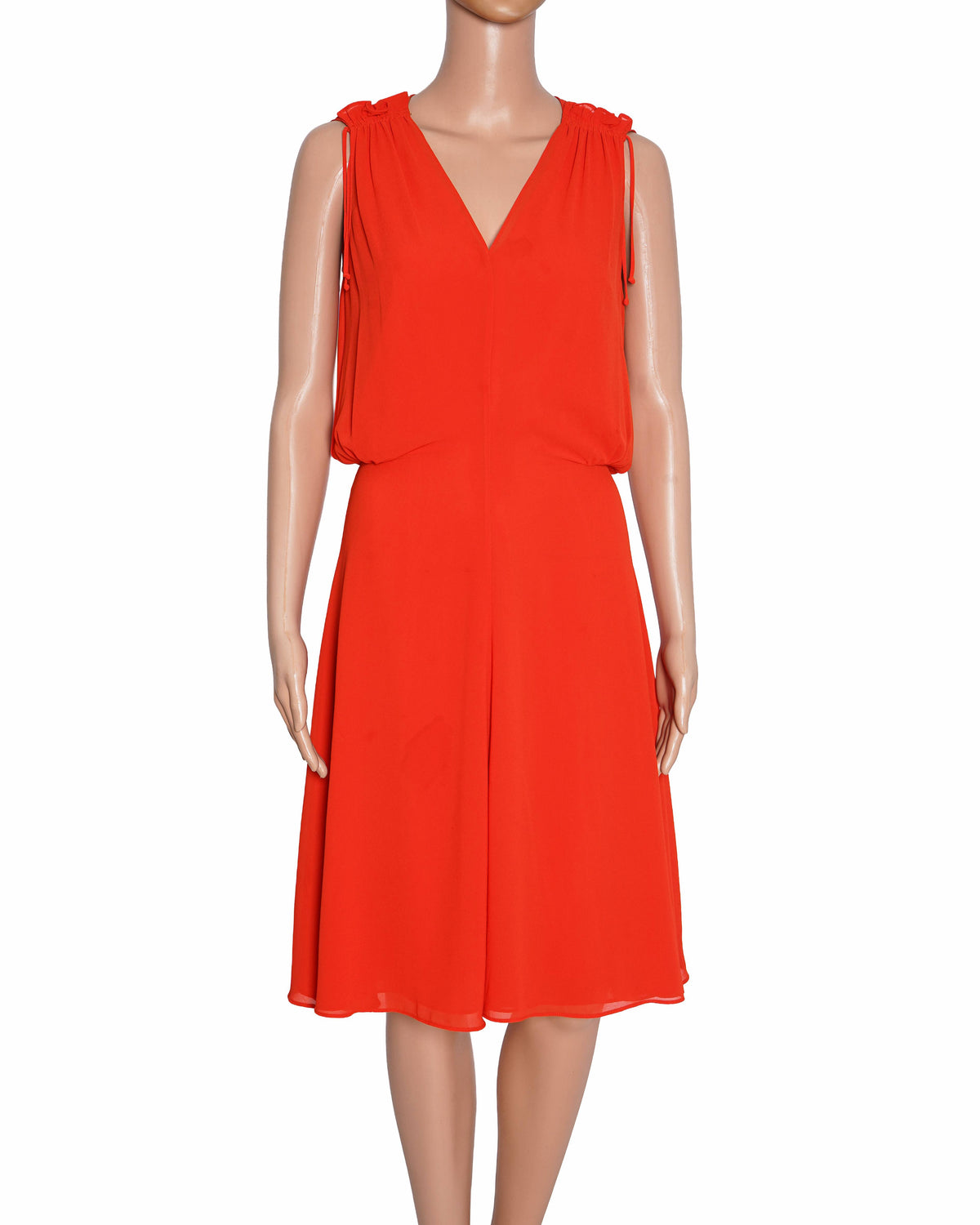 reiss red dress Reiss Red Sleeveless Midi Dress