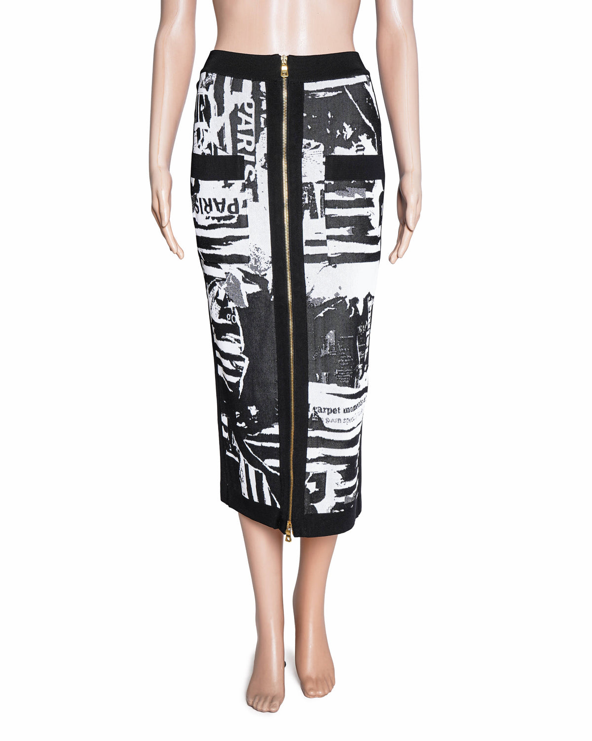 Balmain Graffiti Pencil Skirt
