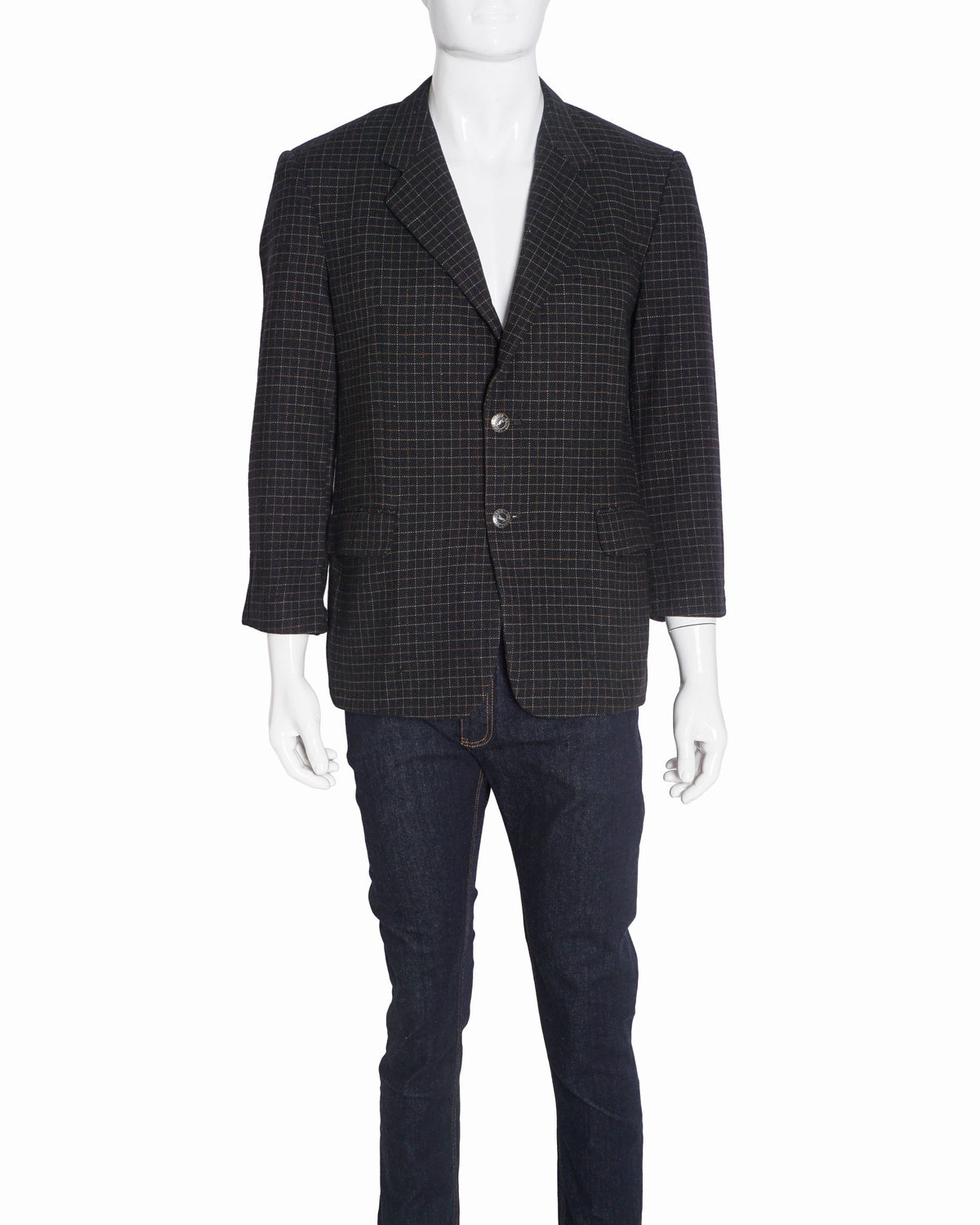 Yves Saint Laurent Vintage Plaid Wool Men's Blazer