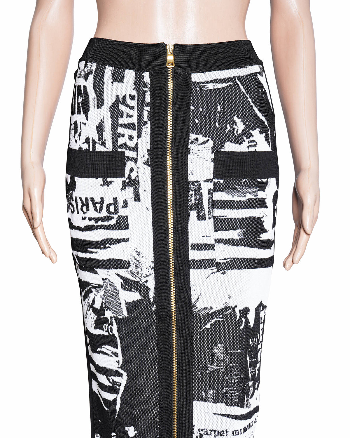 Balmain Graffiti Pencil Skirt