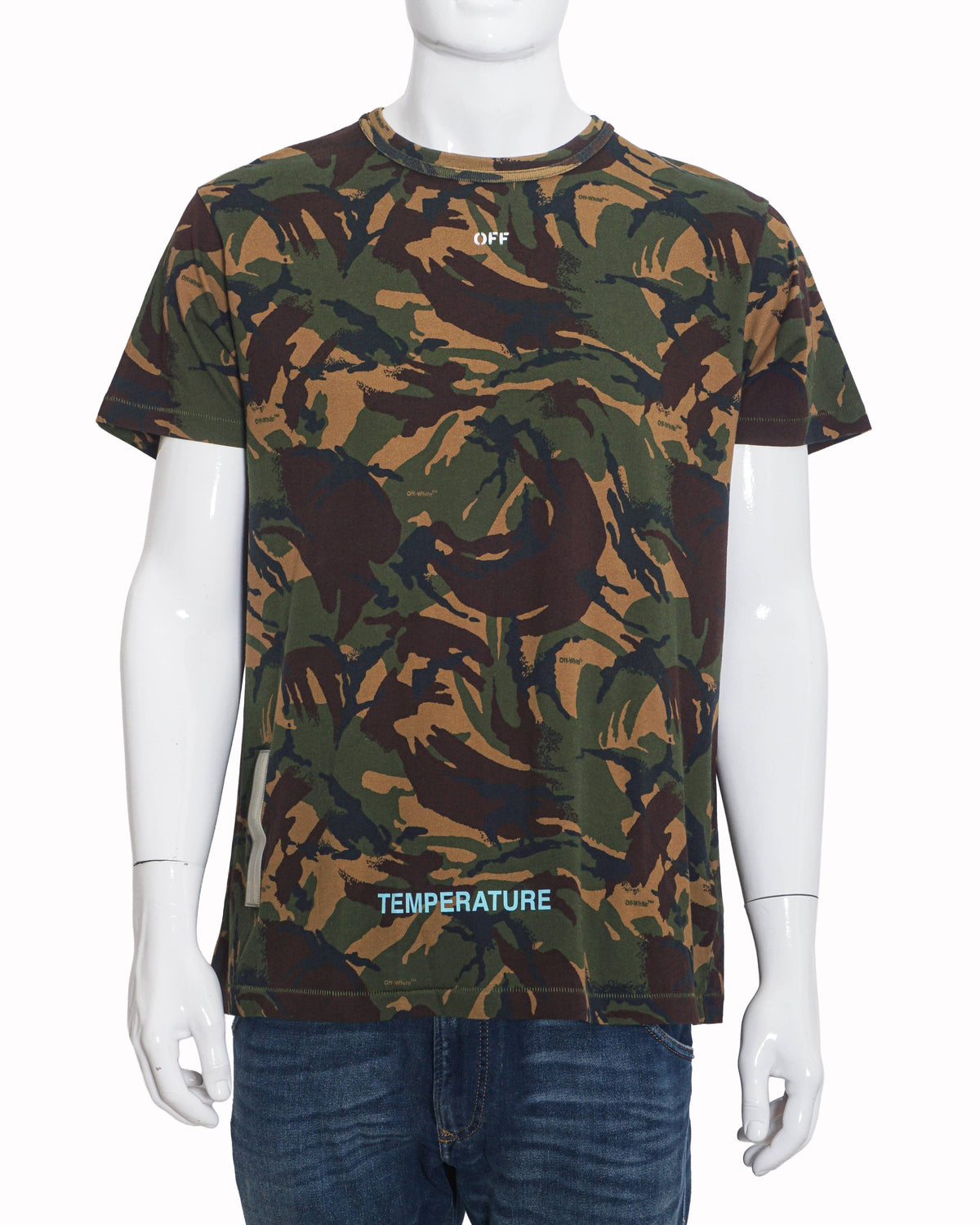Off-White Men's Camouflage Cotton Crewneck T-Shirt
