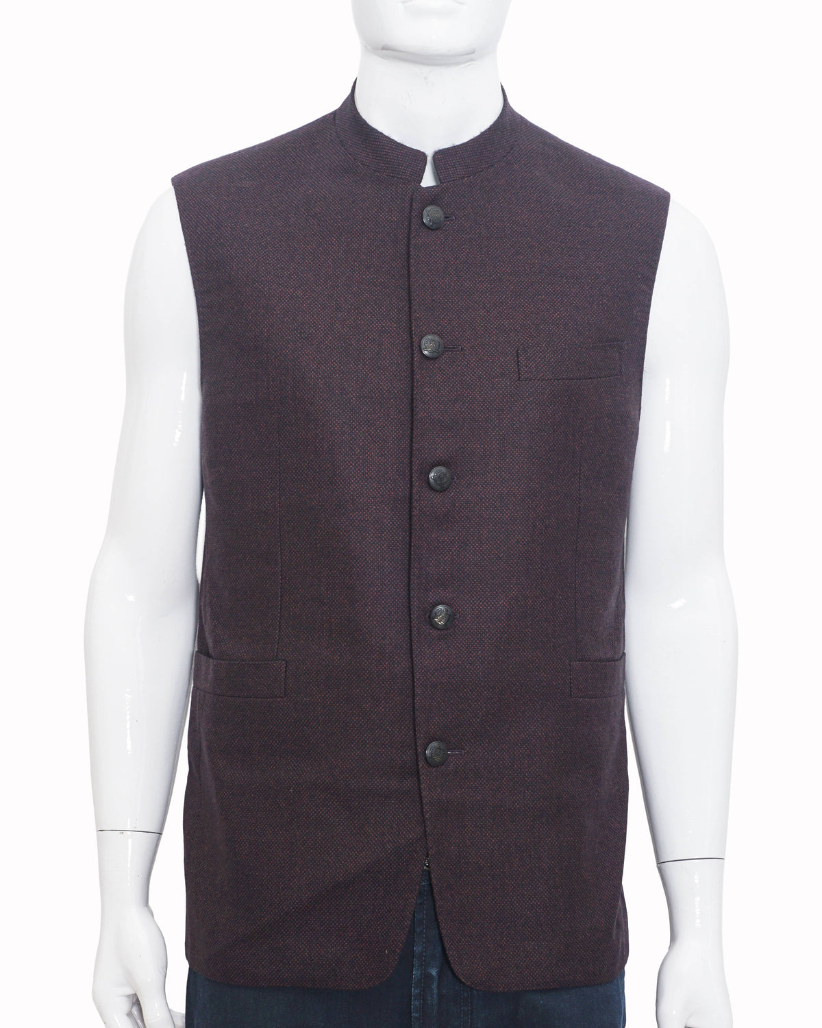 Corneliani Men's Dark Plum Micro-Weave Summer Bundi Jacket