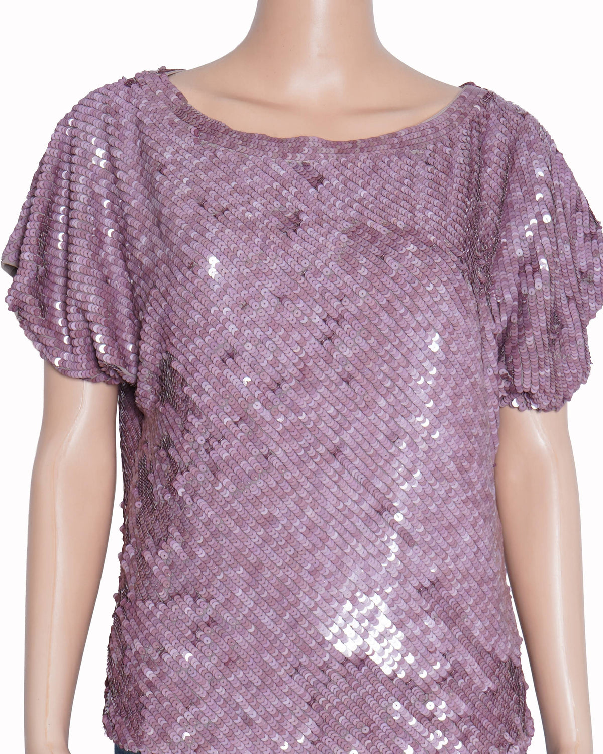 Alice & olivia dusty pink sequin top