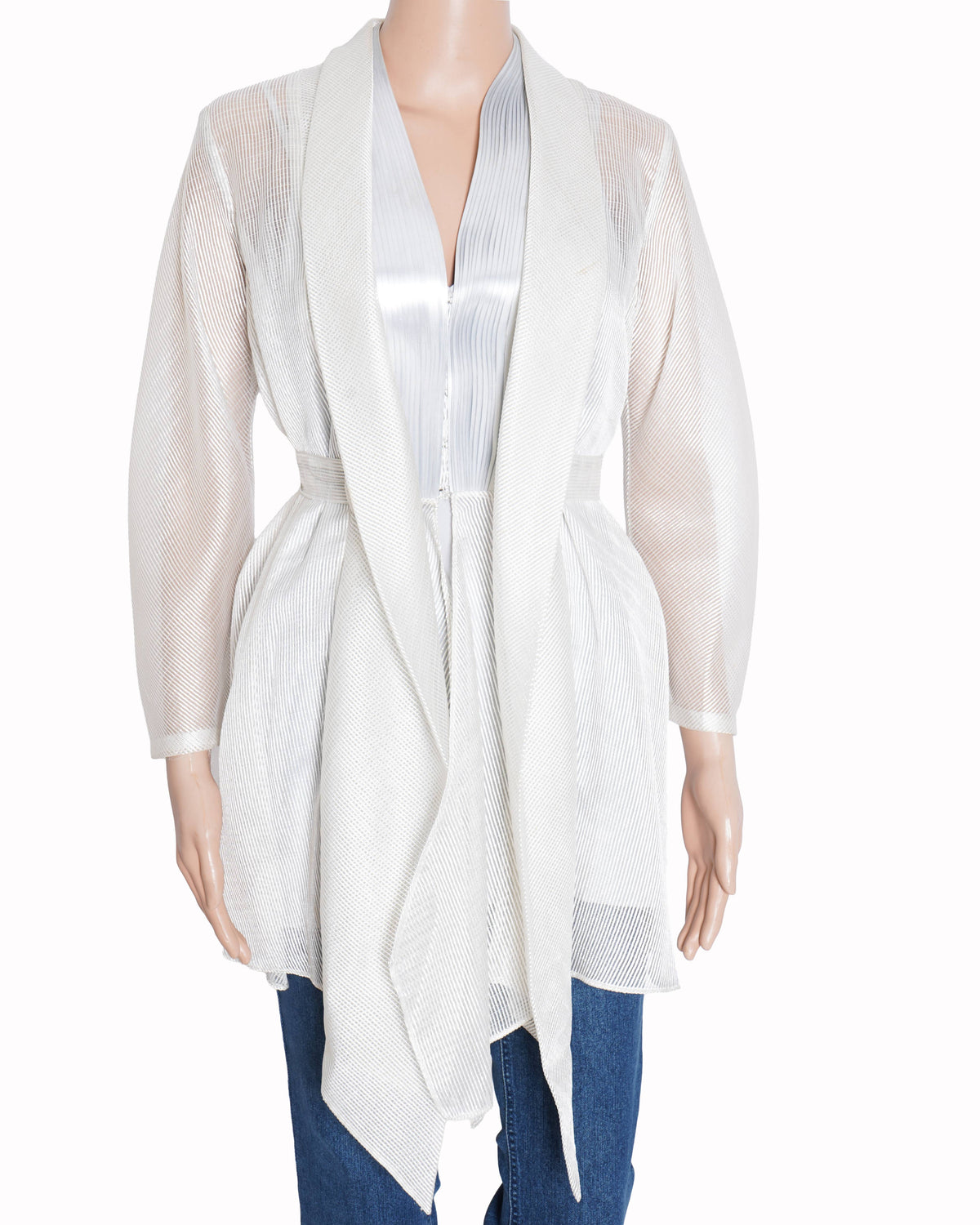 Amit Aggarwal Silver metallic sheer top