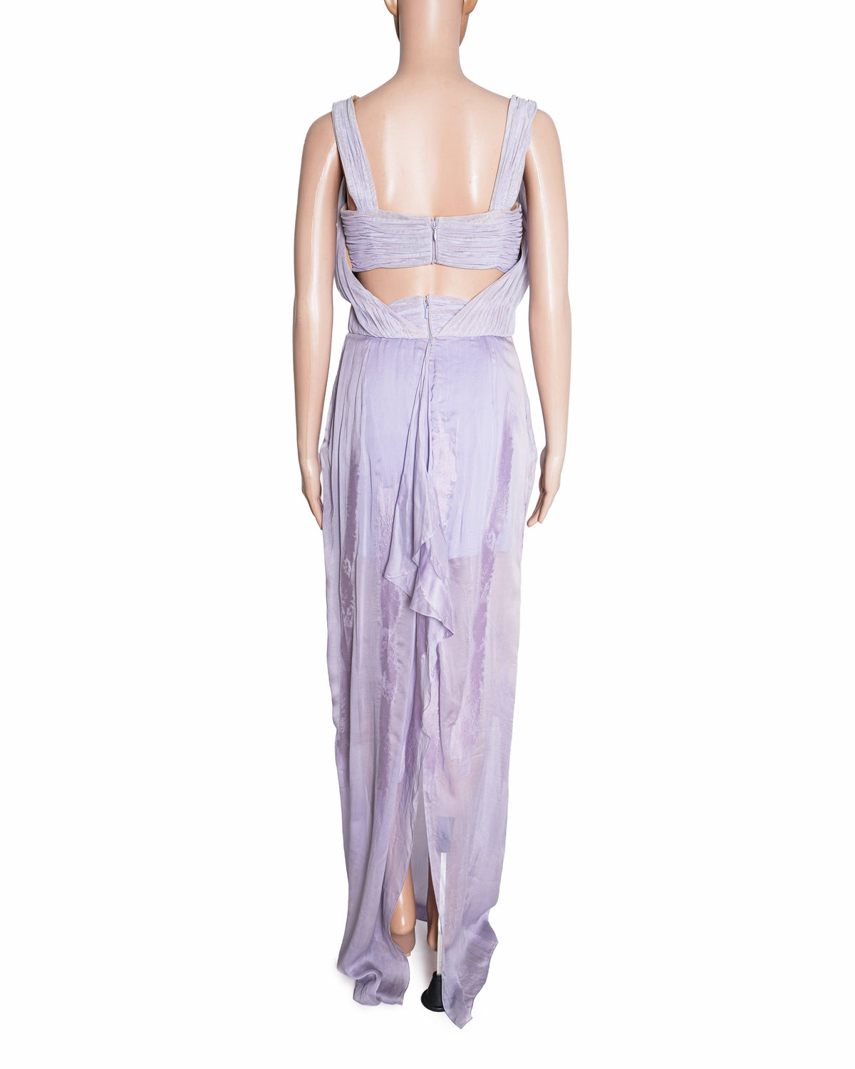 Versace Silk Cut-Out Maxi Dress In Lavender