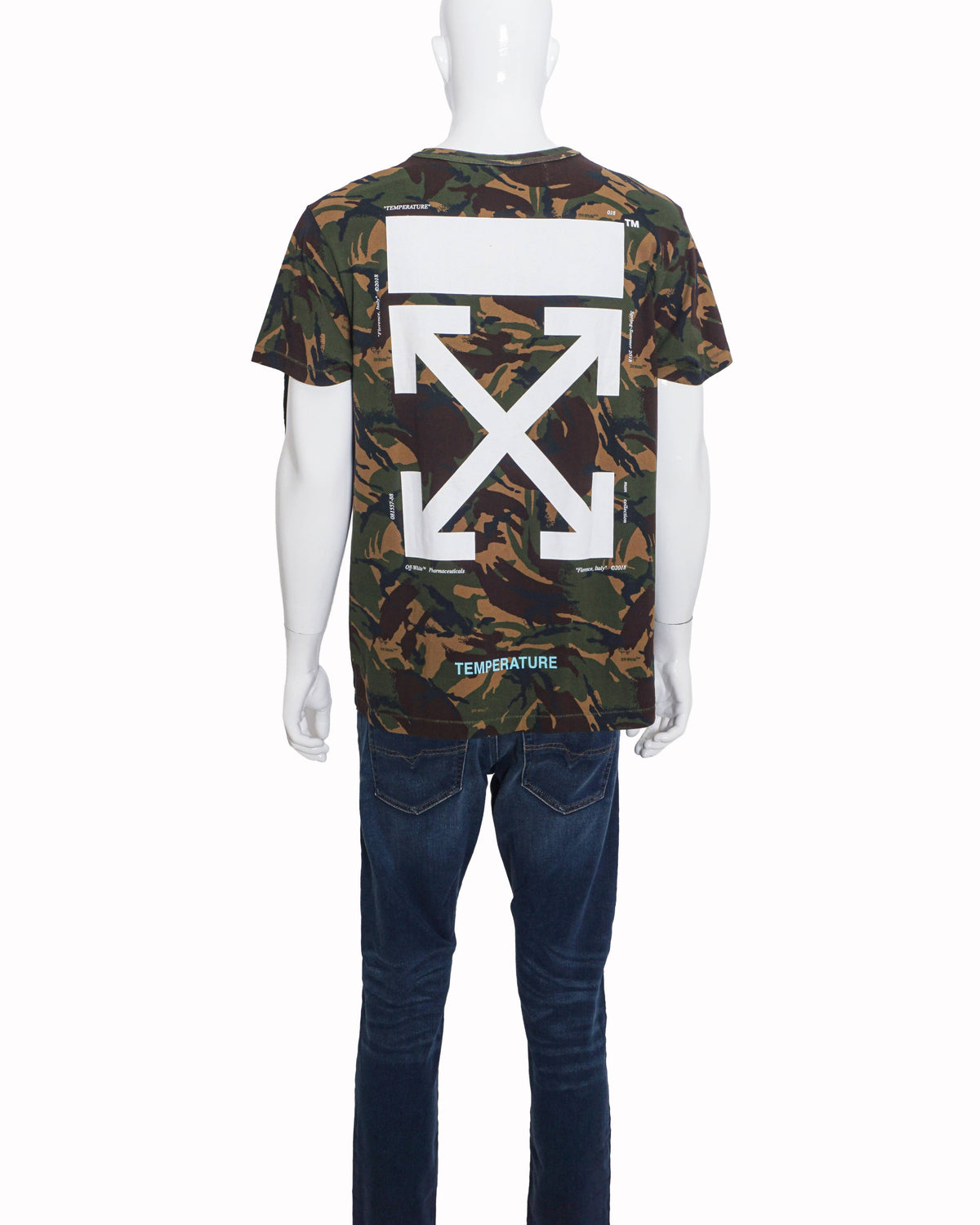 Off-White Men's Camouflage Cotton Crewneck T-Shirt