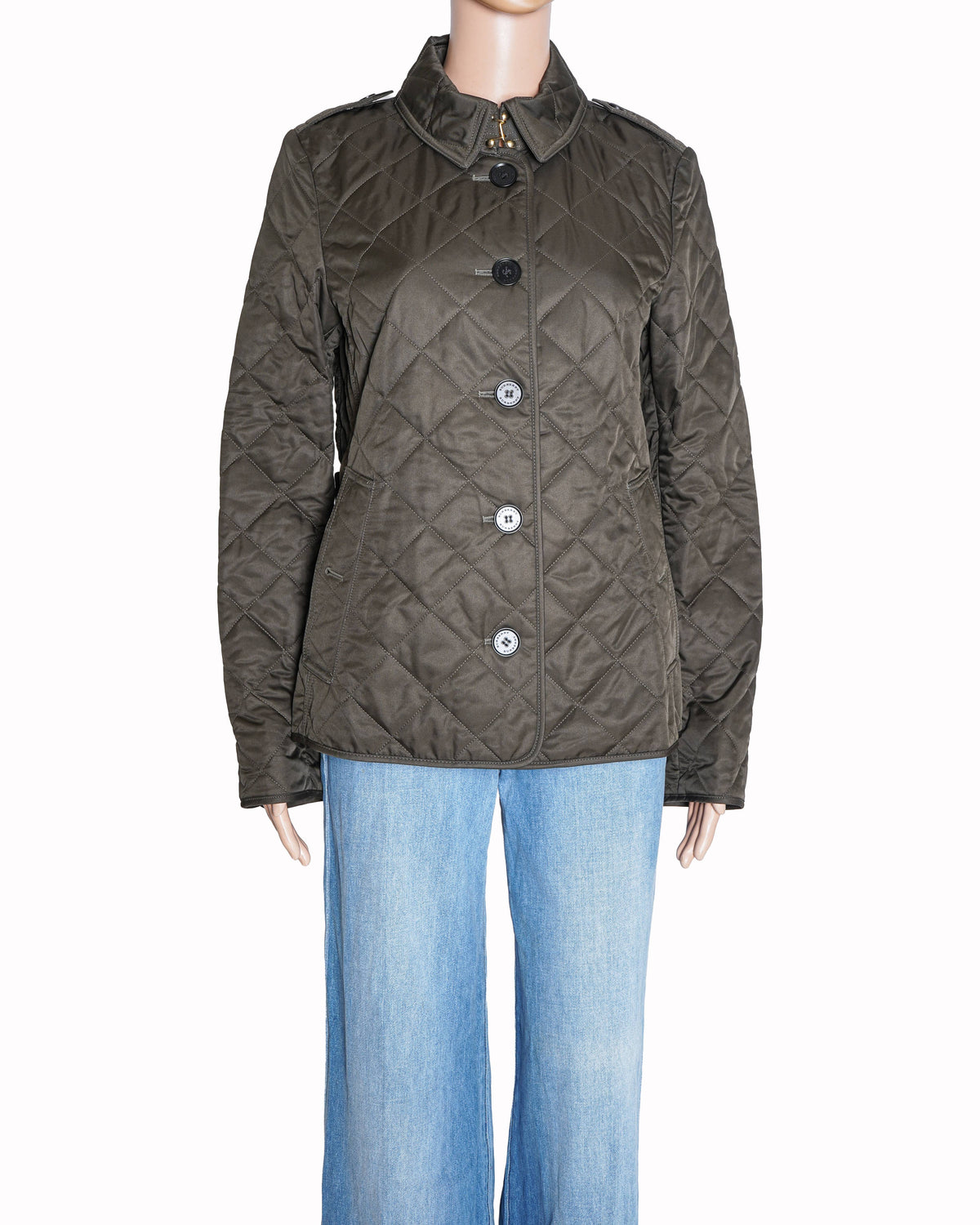 Burberry Olive Green Quilted Jacket