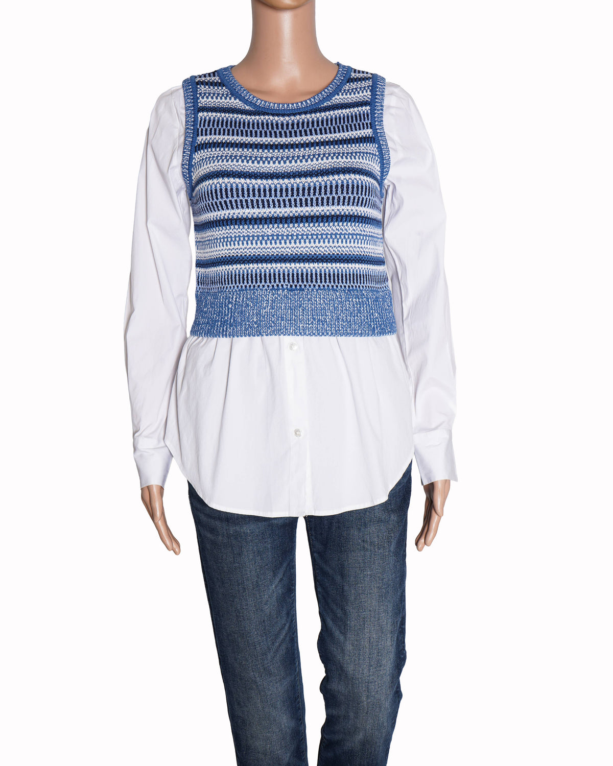 Veronica Beard Esphera Mixed-Media Tank Knit Vest