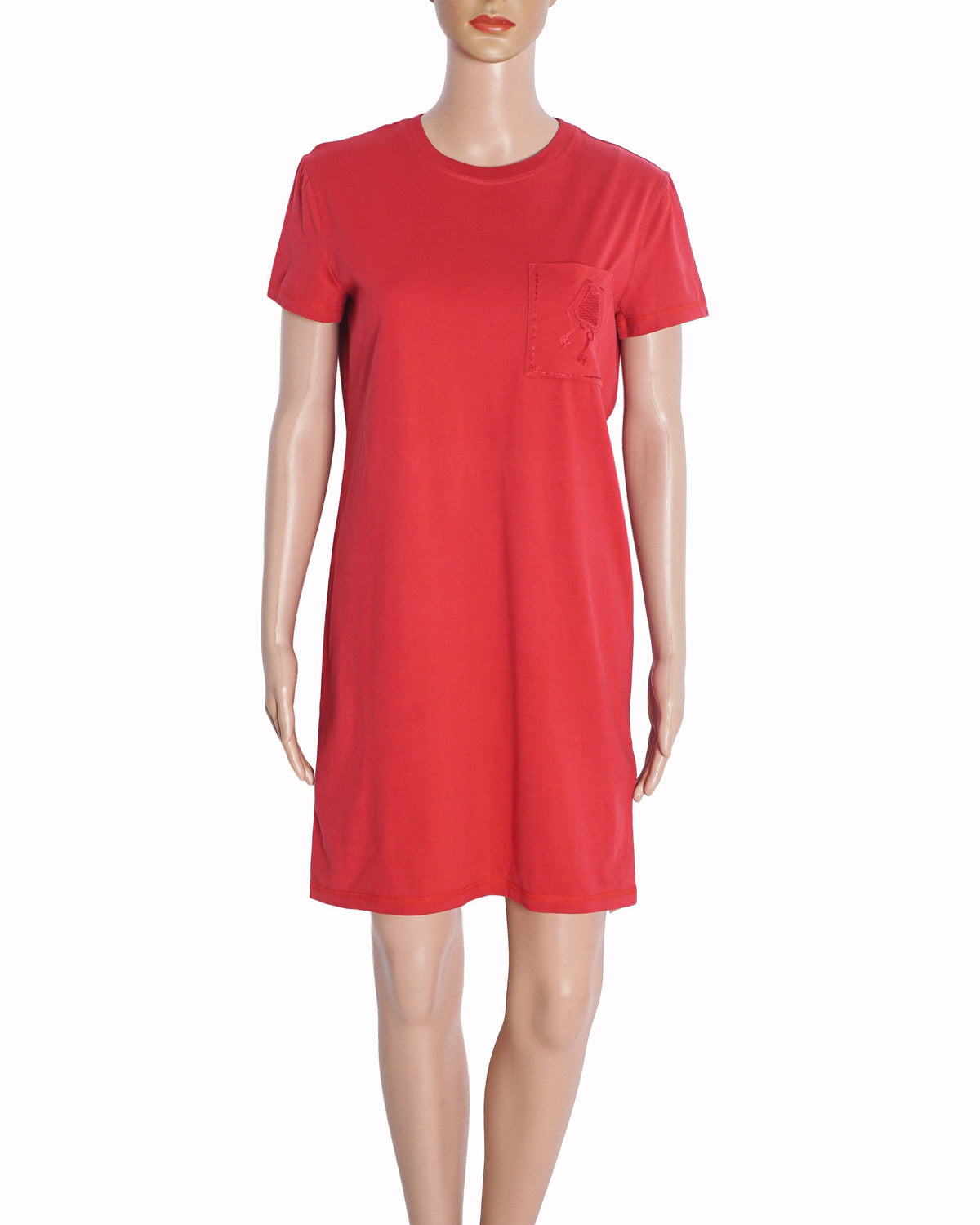 Hermès Red Cotton Pocket T-Shirt Dress
