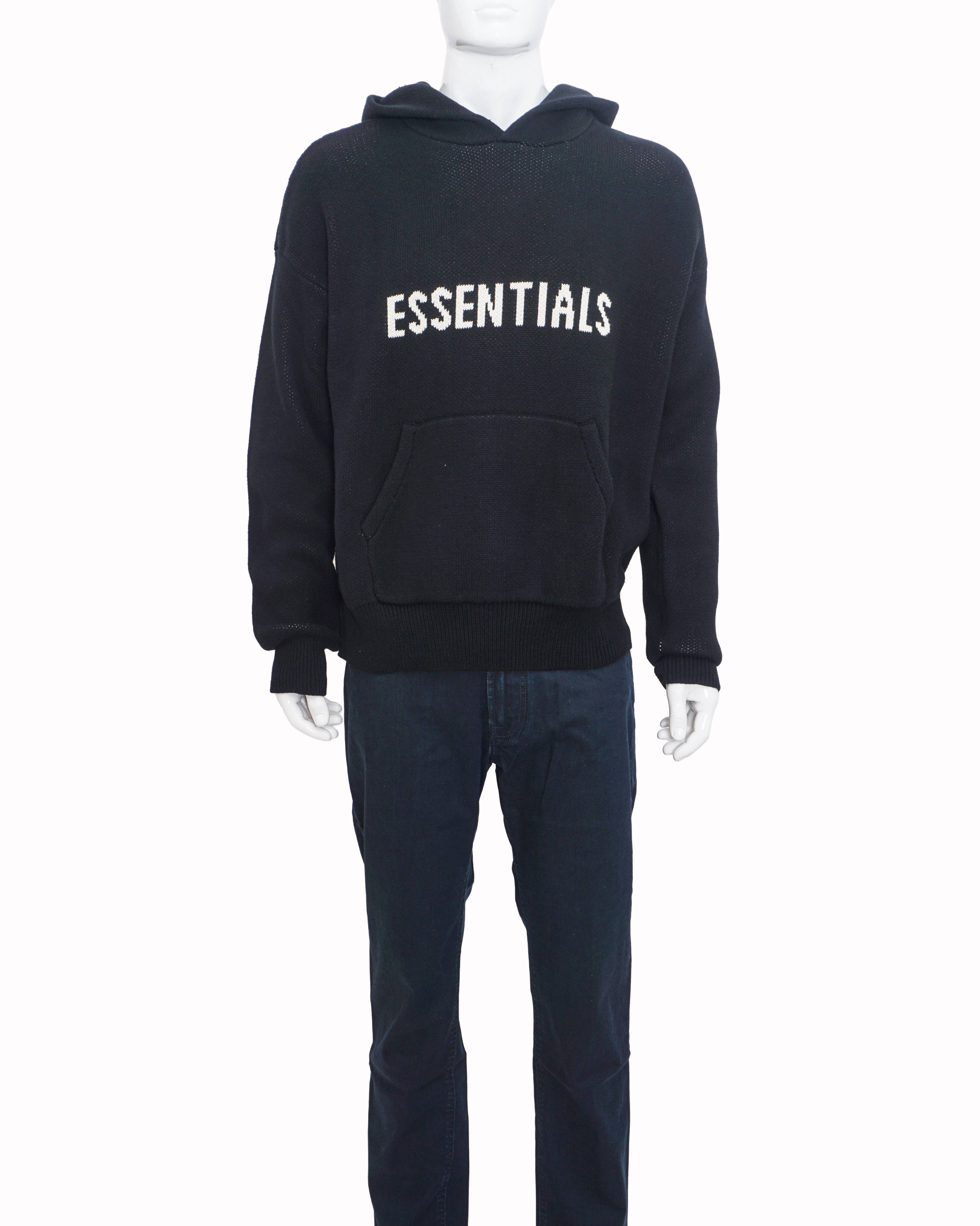 Essentials Fear of God Knit Pullover Hoodie Black
