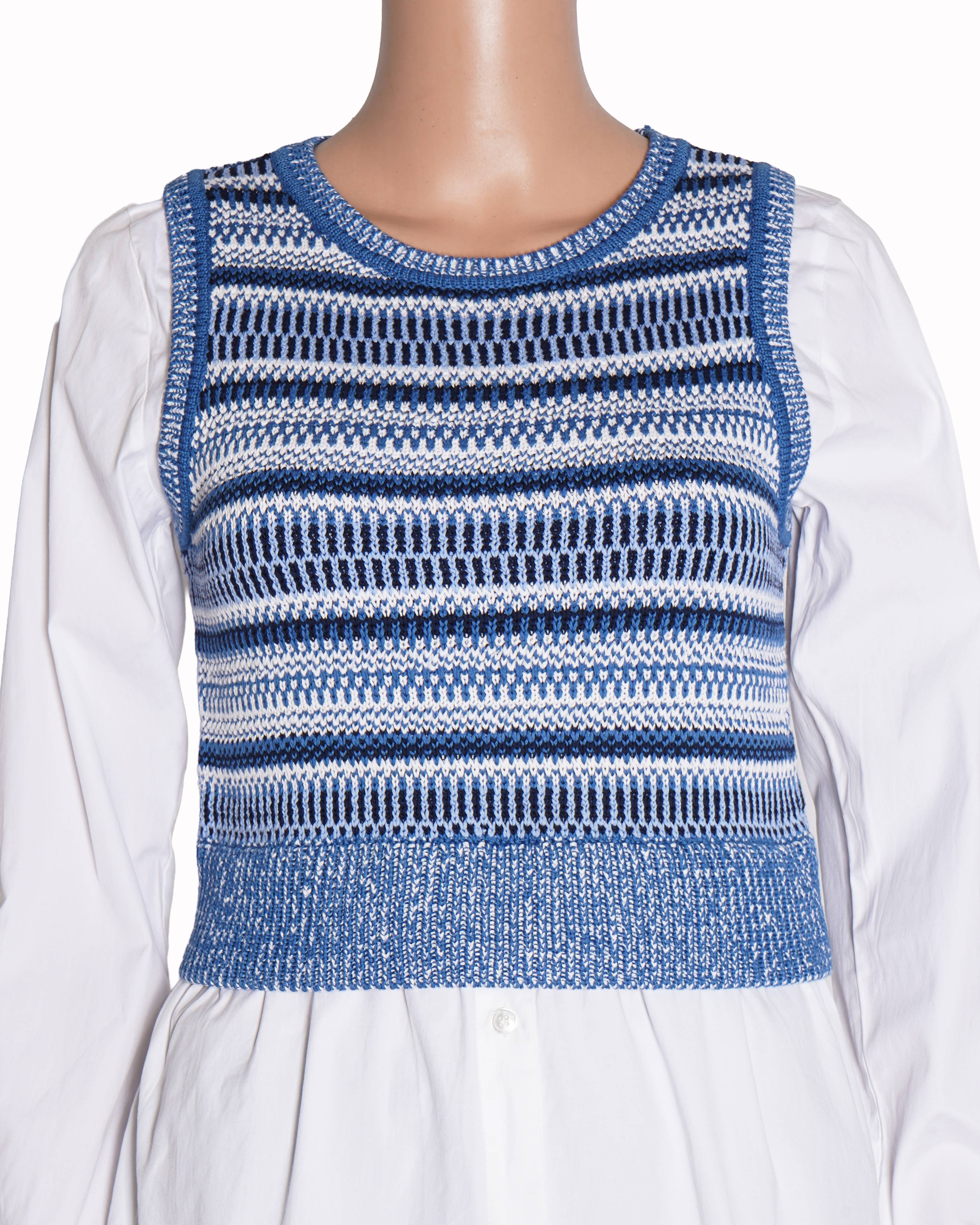 Veronica Beard Esphera Mixed-Media Tank Knit Vest