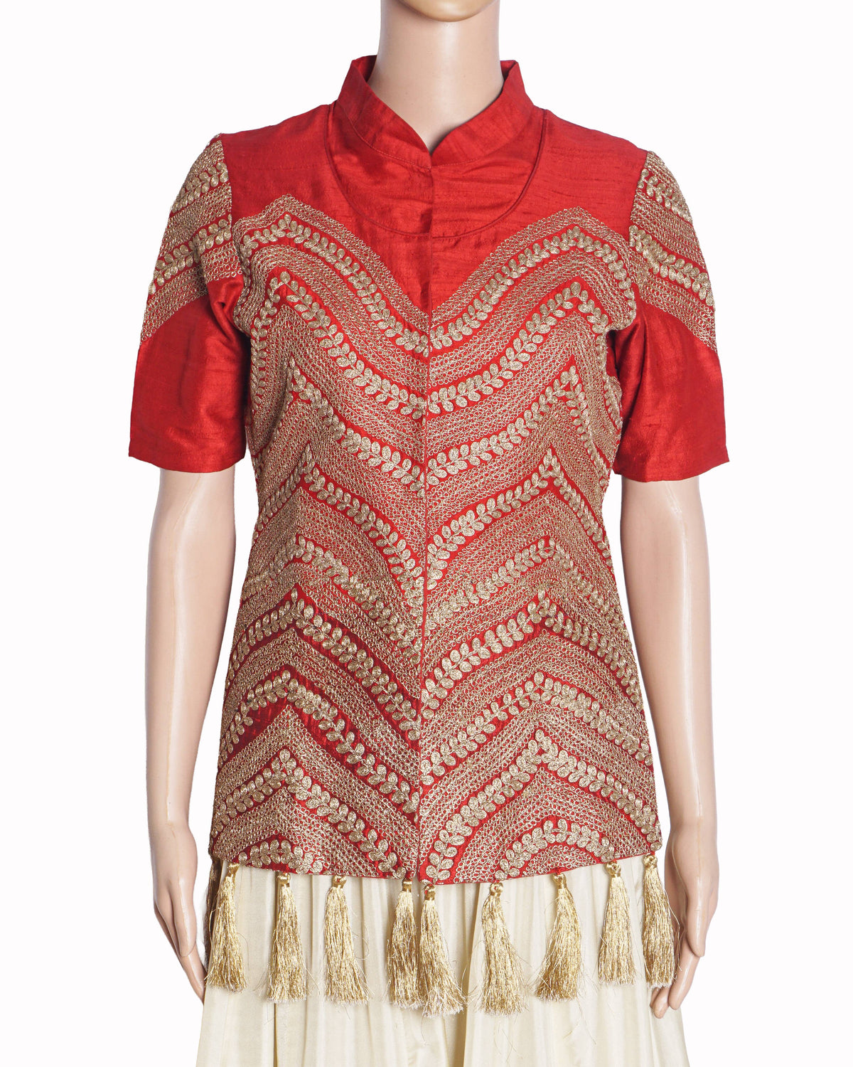 Sonali Gupta Red Jacket Kurta with Flared Sharara Set