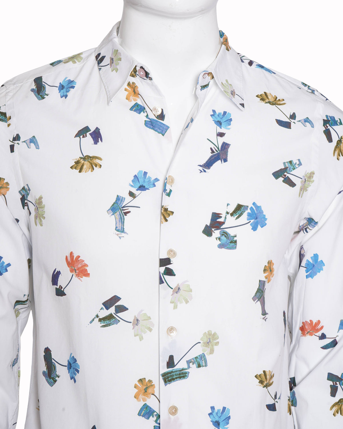 Paul Smith White Floral Print Shirt