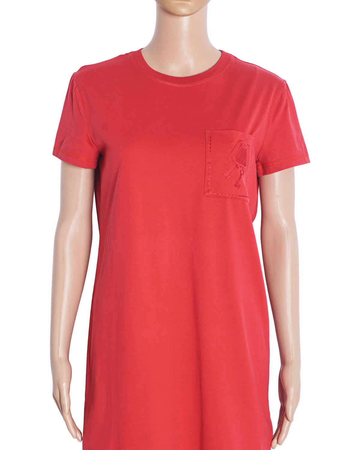 Hermès Red Cotton Pocket T-Shirt Dress