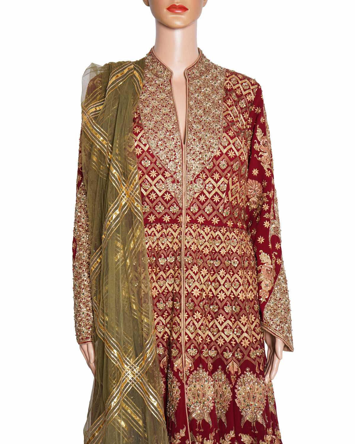 Rimple & Harpreet Narula Maroon Embroidered Anarkali Set