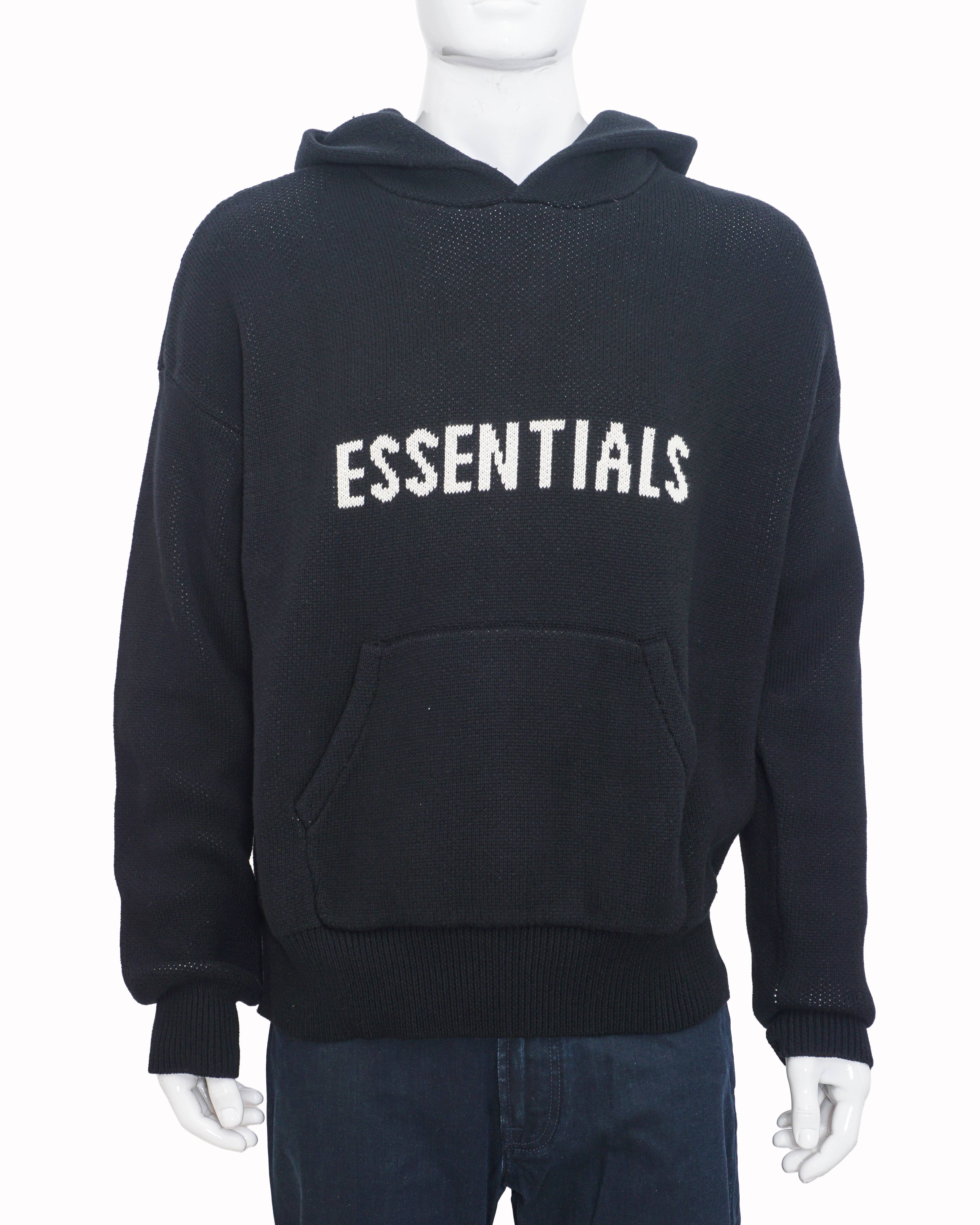 Essentials Fear of God Knit Pullover Hoodie Black