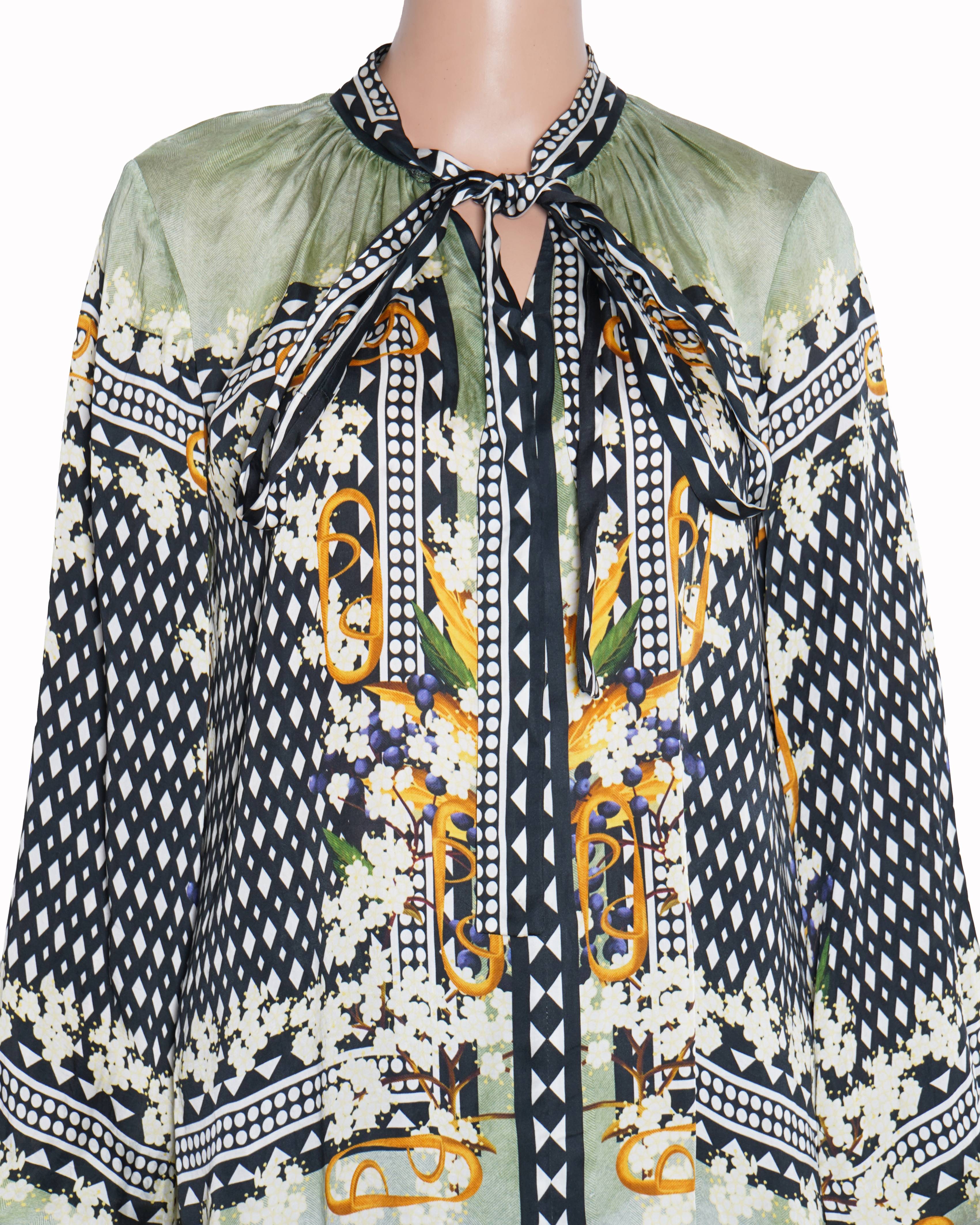 Falguni Shane Peacock sage green printed shirt