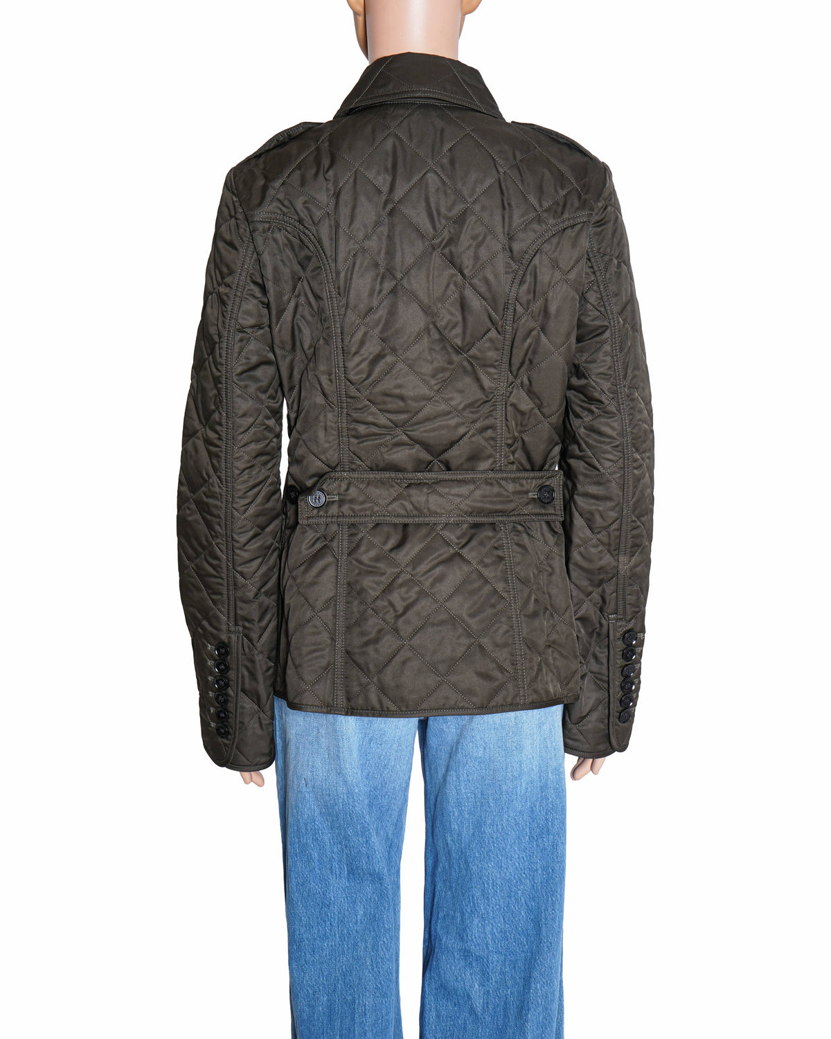 Burberry Olive Green Quilted Jacket