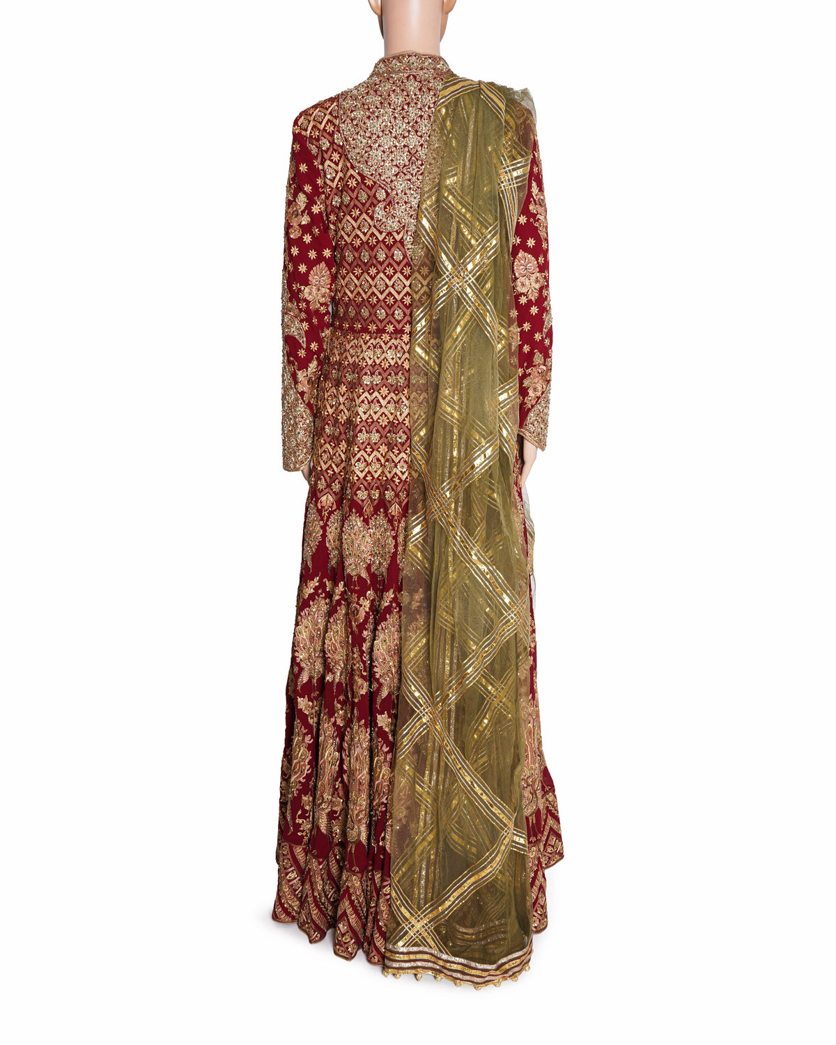 Rimple & Harpreet Narula Maroon Embroidered Anarkali Set