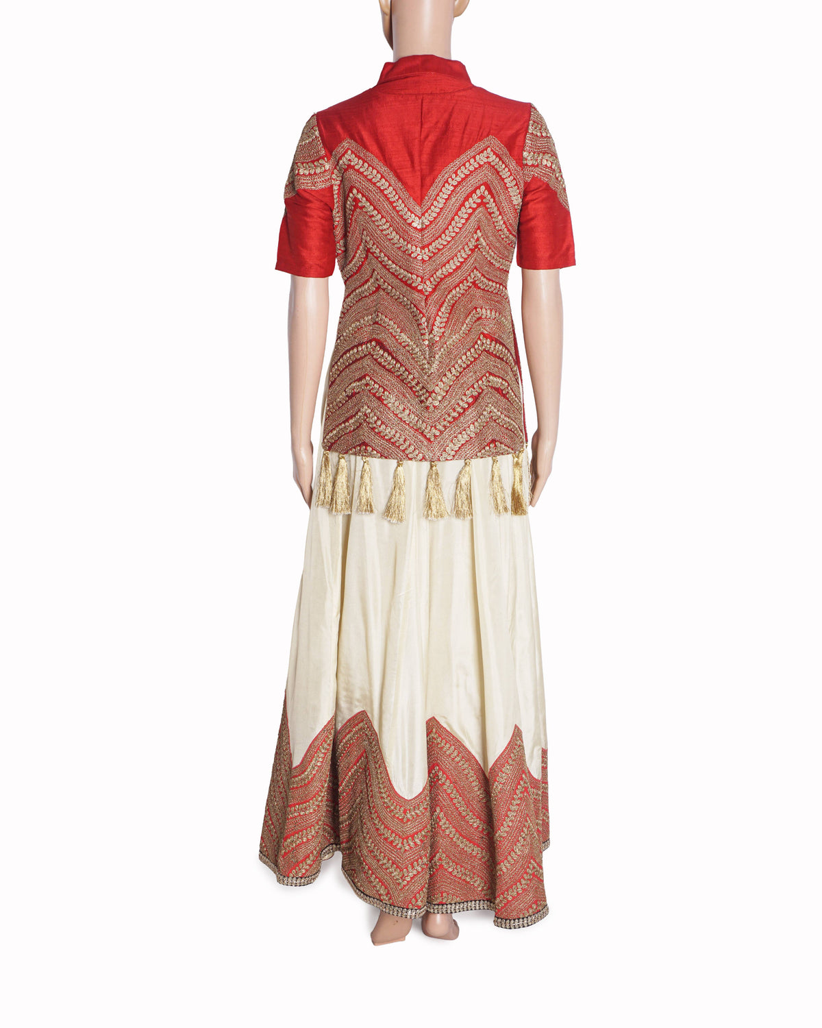 Sonali Gupta Red Jacket Kurta with Flared Sharara Set