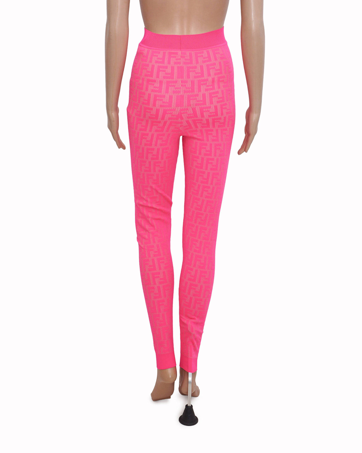 Fendi x Nicki Minaj Hot Pink All-Over FF Monogram Knit Leggings