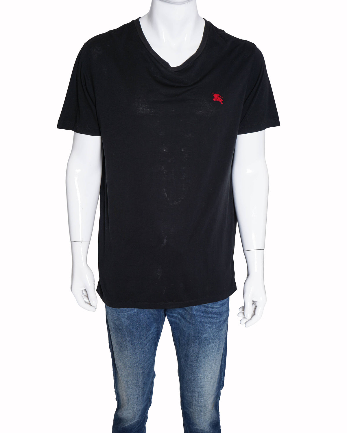 Burberry Men’s Logo Embroidery Cotton T-Shirt