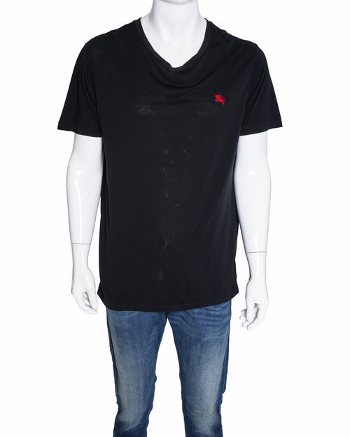 Burberry Men’s Logo Embroidery Cotton T-Shirt