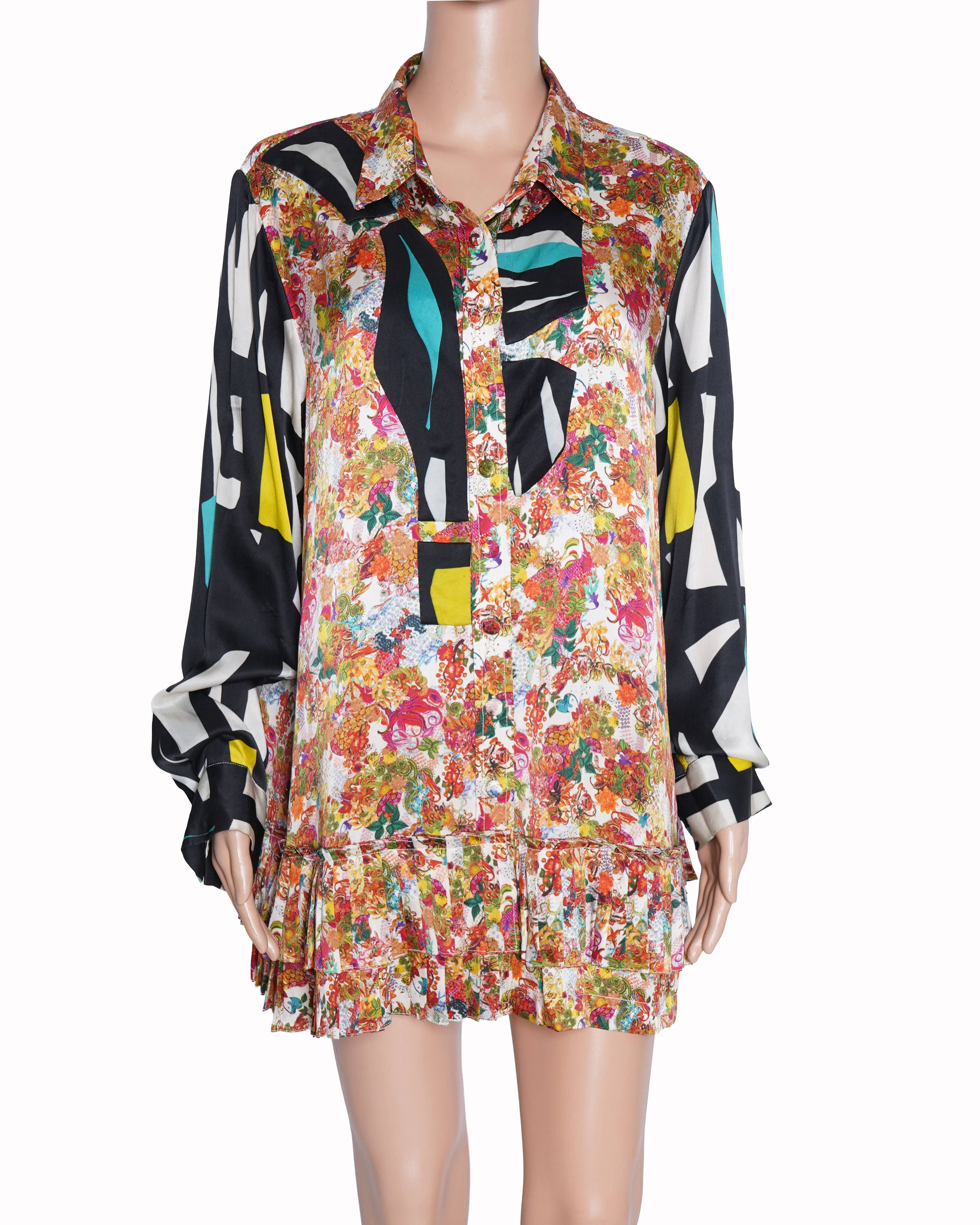 AK-OK by Anamika Khanna 
Pleated Short Shirt Dress