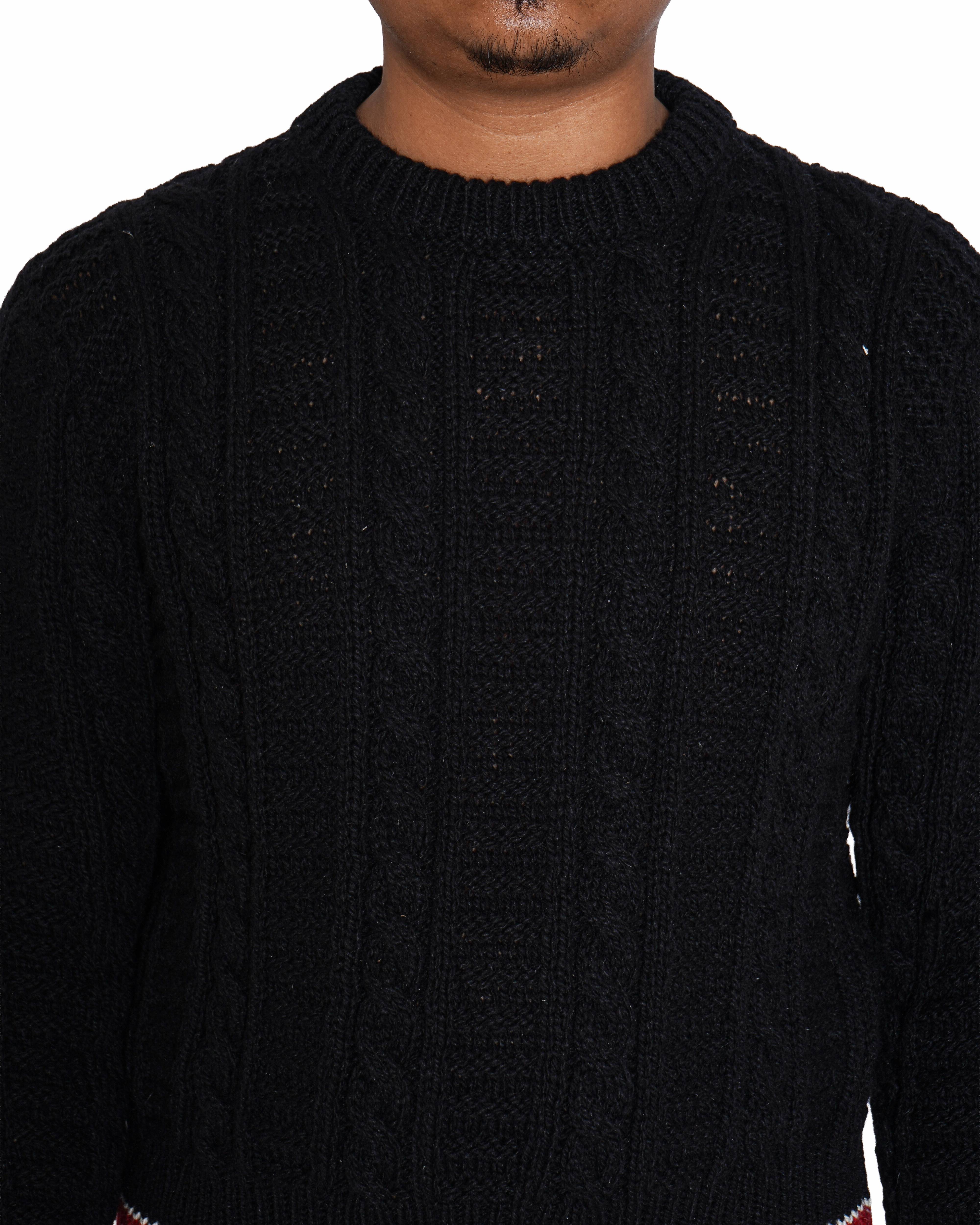 Thom BrowneARAN CABLE STITCH MERINO WOOL PULLOVER