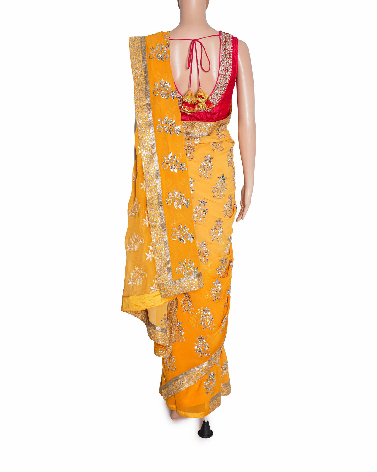 Minaxi Dadoo Sequin Embroidered Saree In Yellow