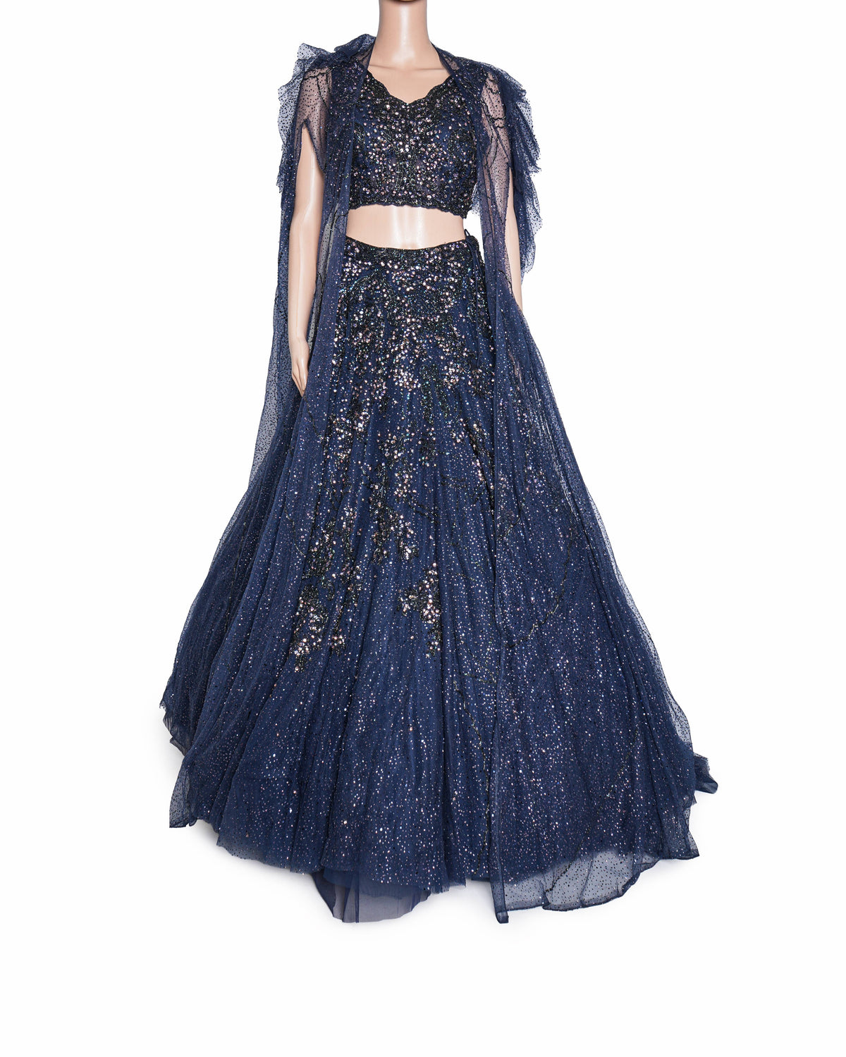 Dolly J Midnight Blue Embellished Lehenga Set