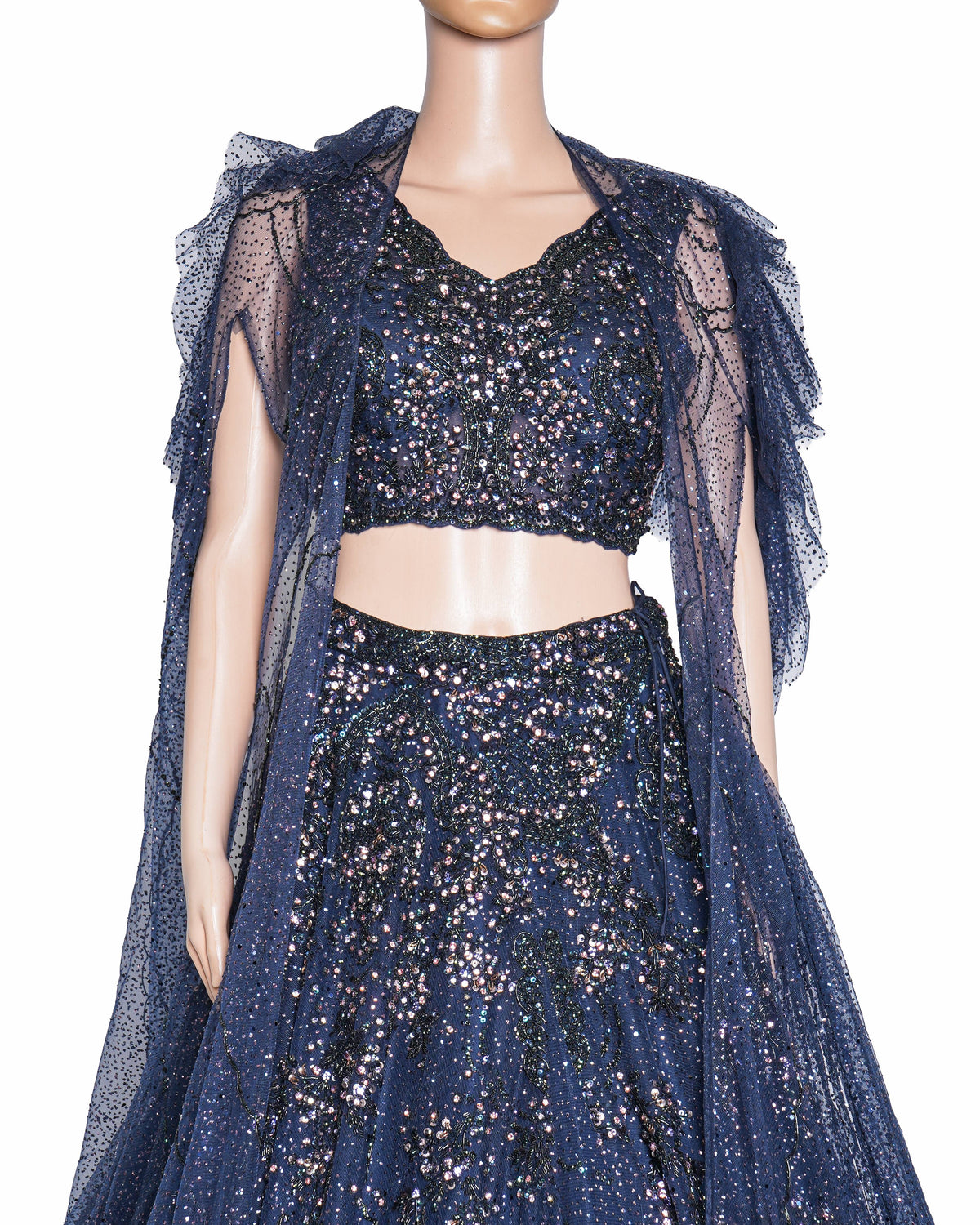 Dolly J Midnight Blue Embellished Lehenga Set
