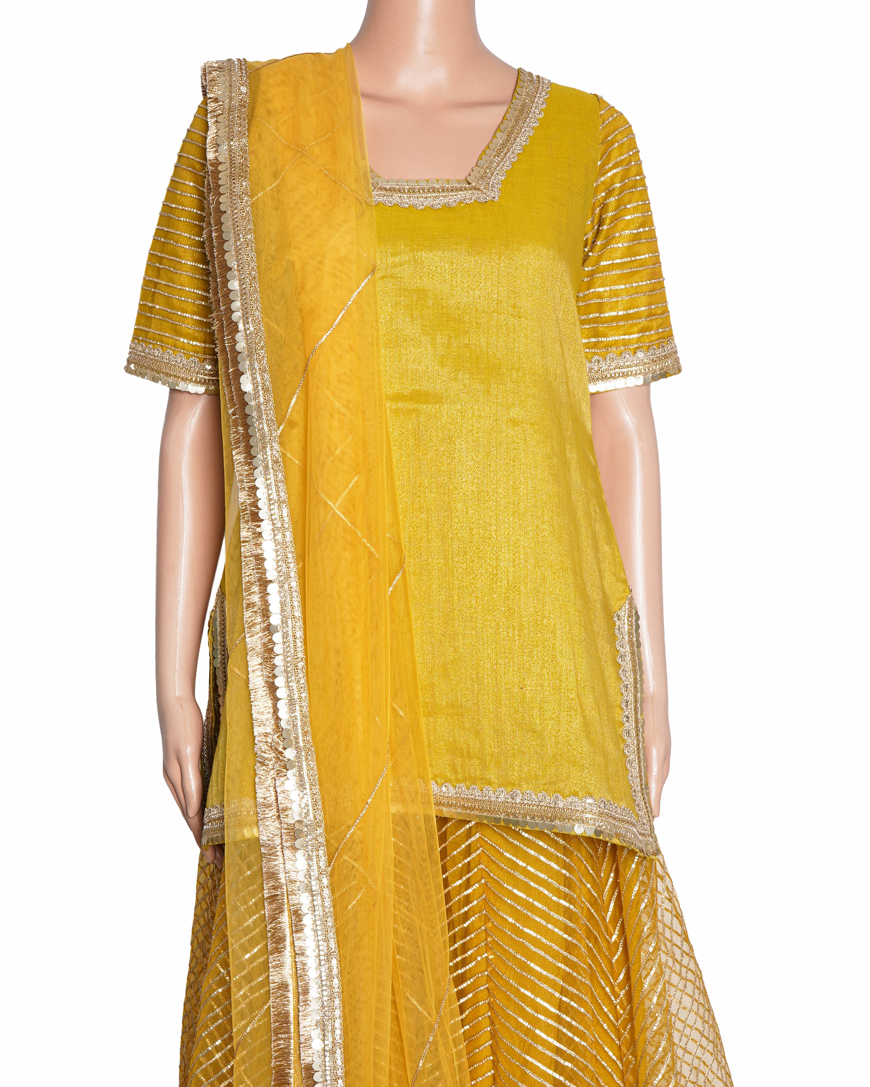 Seeaash Gota Amber Sharara Set