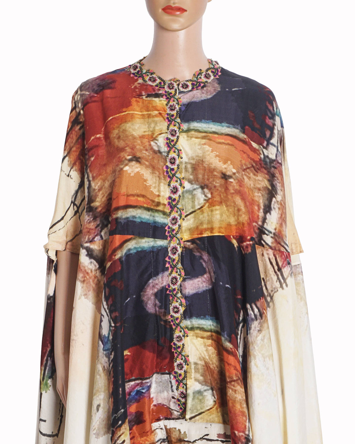 Anamika Khanna Abstract Printed Cape Set