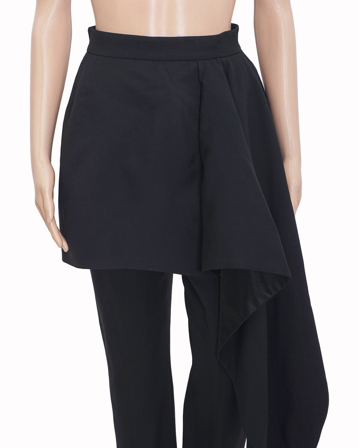 Alexander McQueen Black Asymmetrical Skirt-Over-Trouser Hybrid