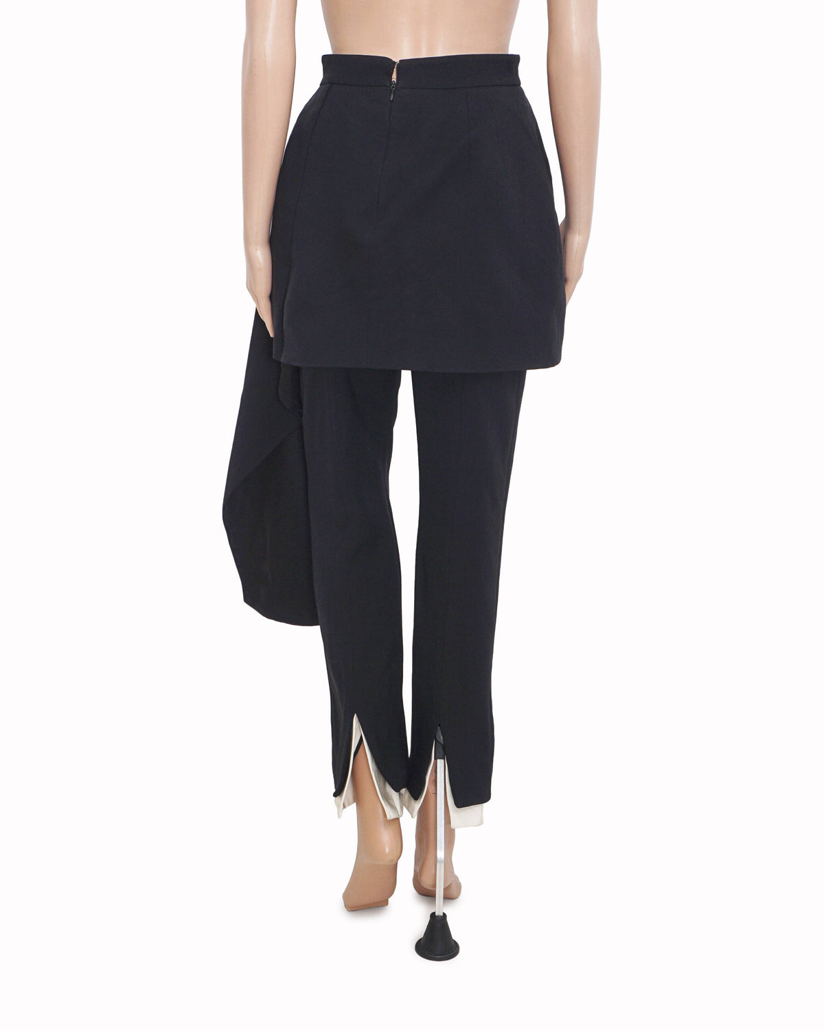 Alexander McQueen Black Asymmetrical Skirt-Over-Trouser Hybrid