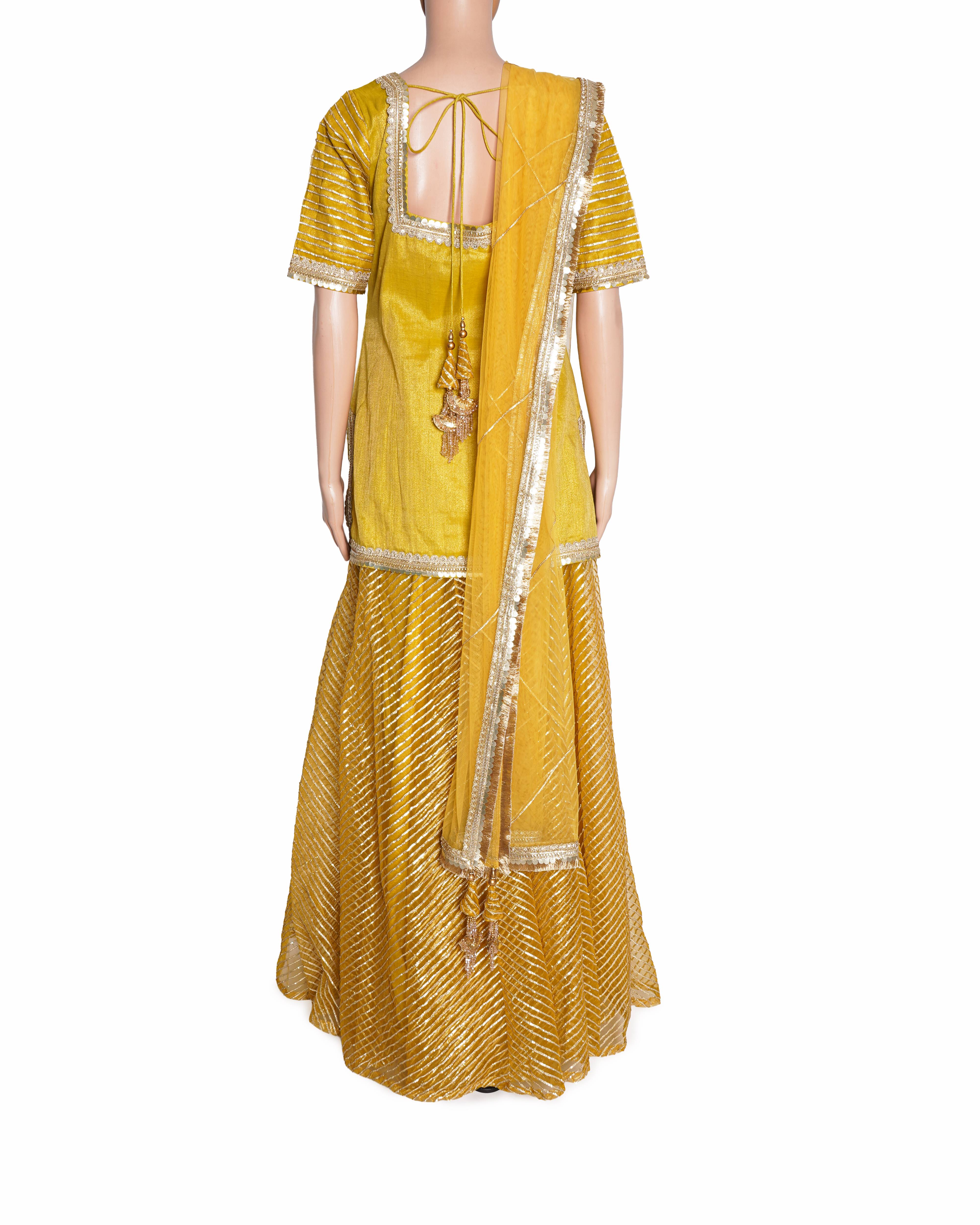 Seeaash Gota Amber Sharara Set