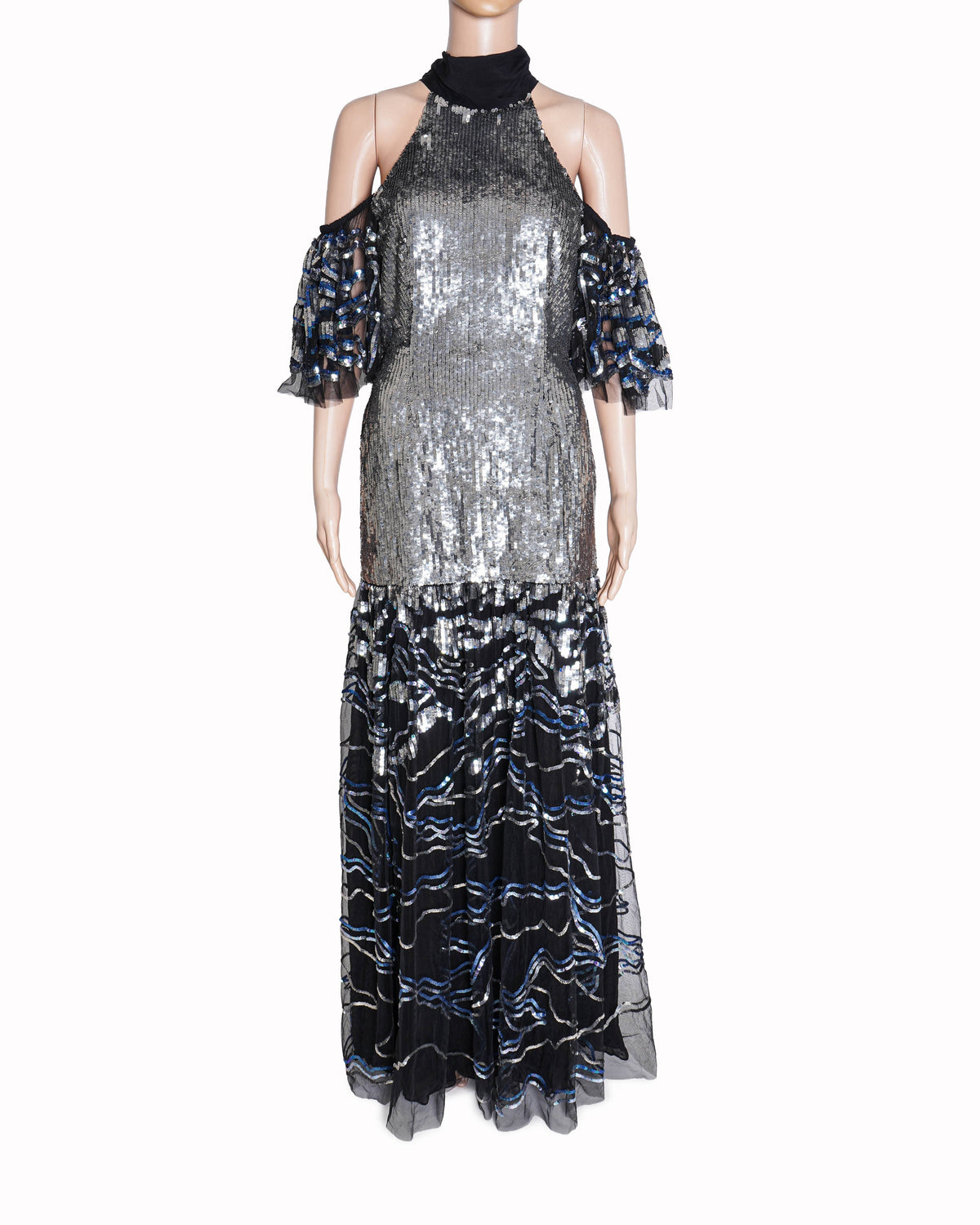 Temperley London cold shoulder sequin Gown