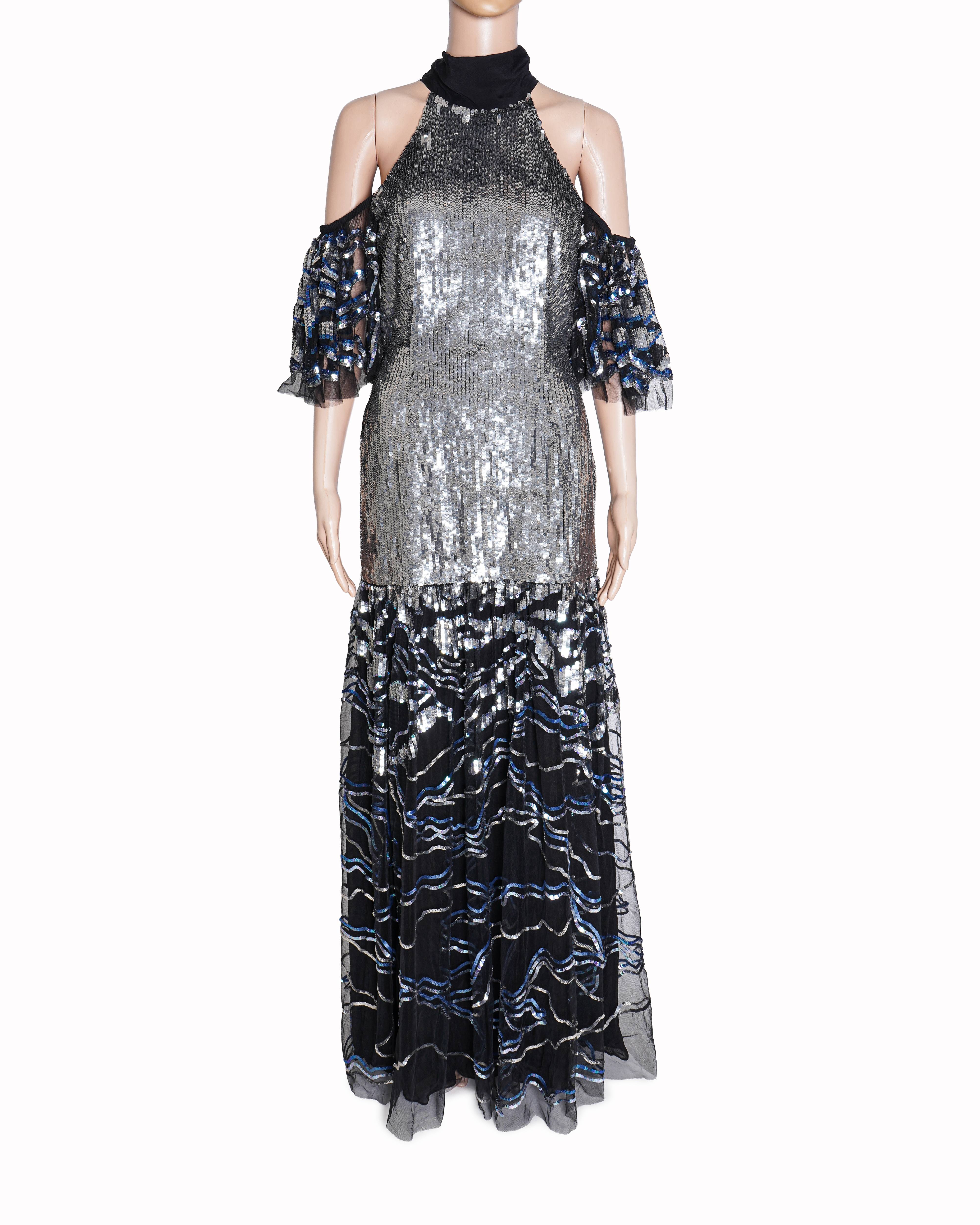 Temperley London cold shoulder sequin Gown