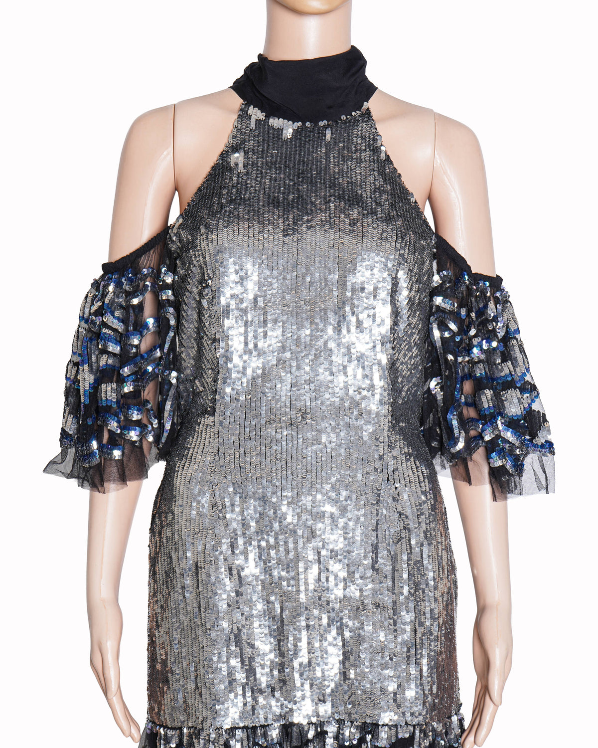 Temperley London cold shoulder sequin Gown