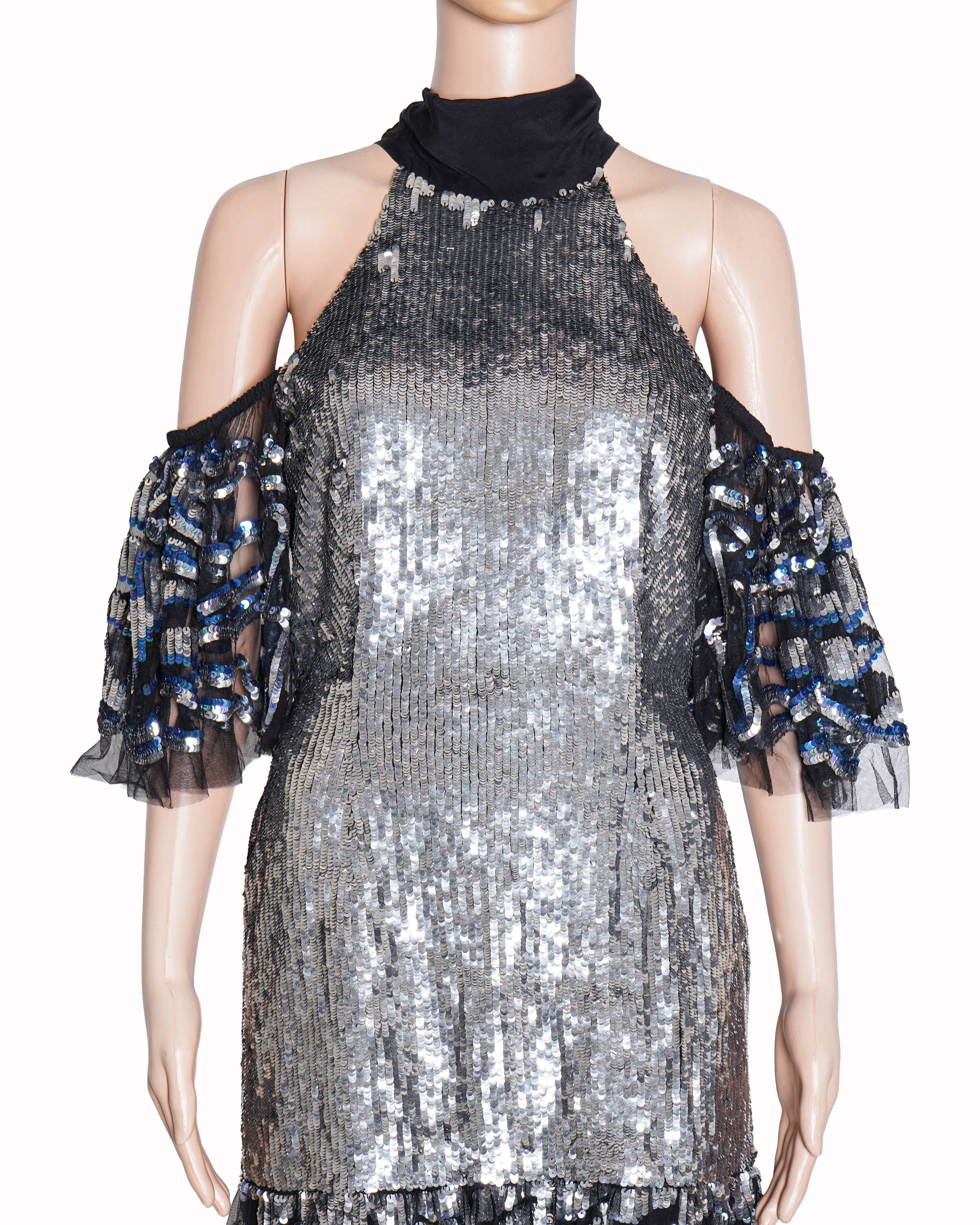 Temperley London cold shoulder sequin Gown
