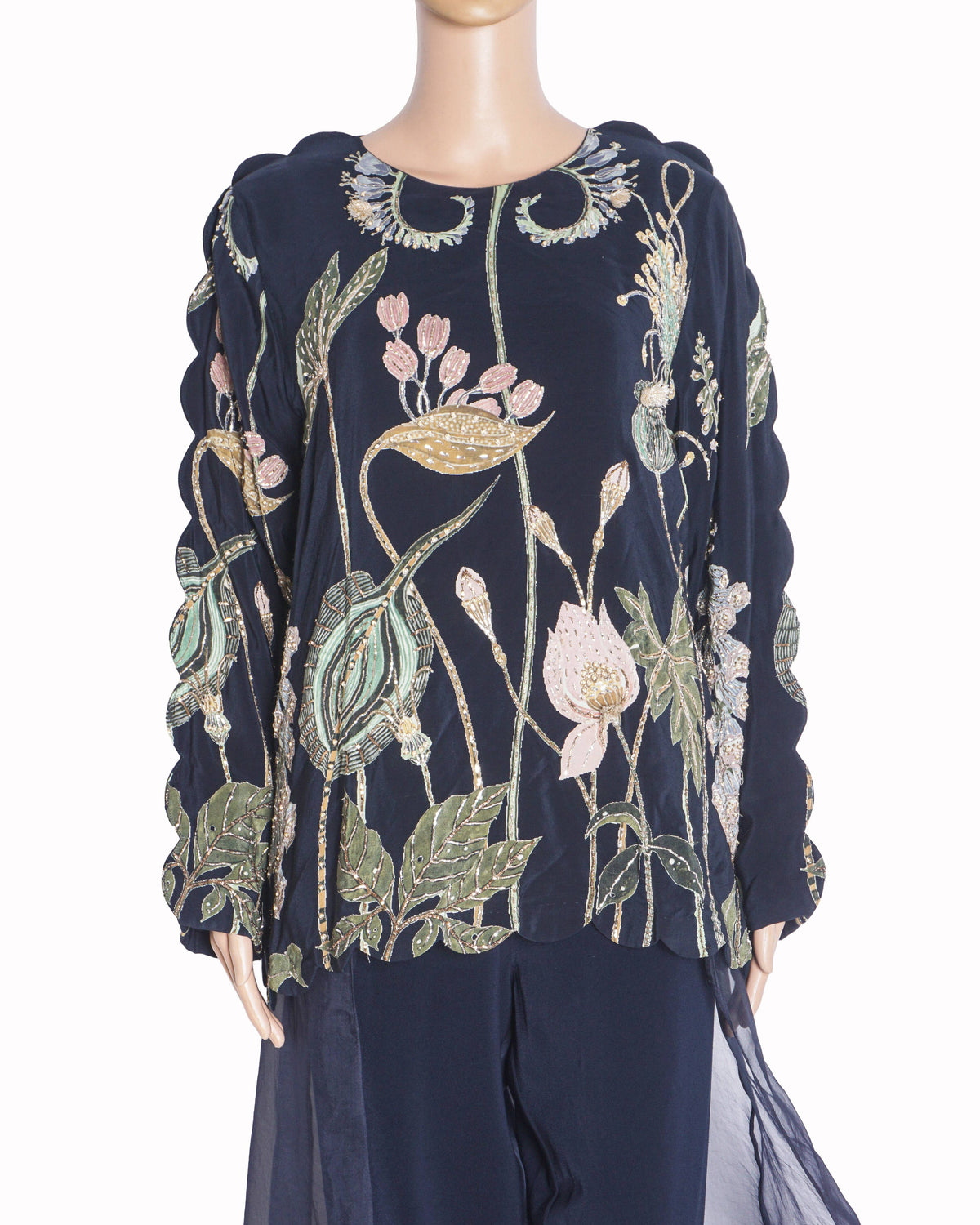 Payal Singhal Navy Blue Embroidered Kurta Set