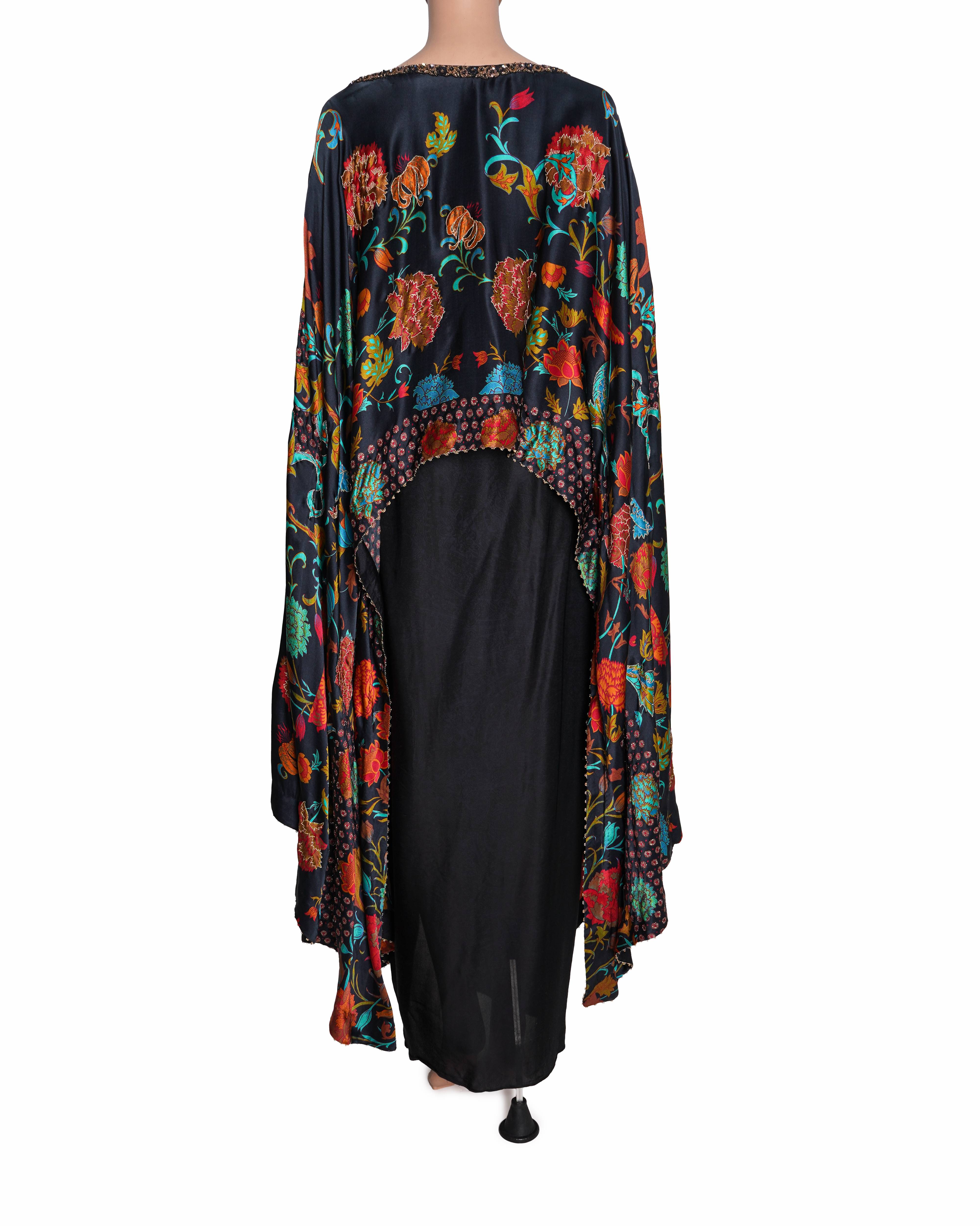 Ritu Kumar Black and  Multi-Color Calico ensemble set of 2