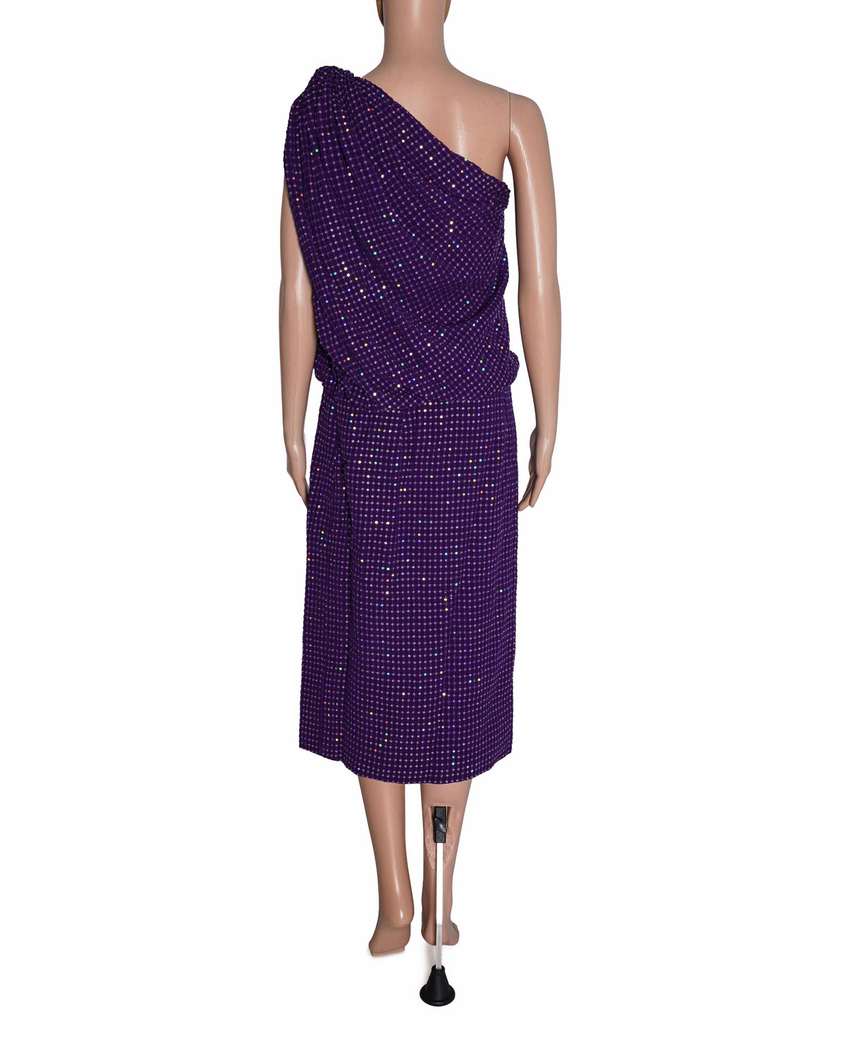 Kangana Trehan One-Shoulder Purple Sequined Dress